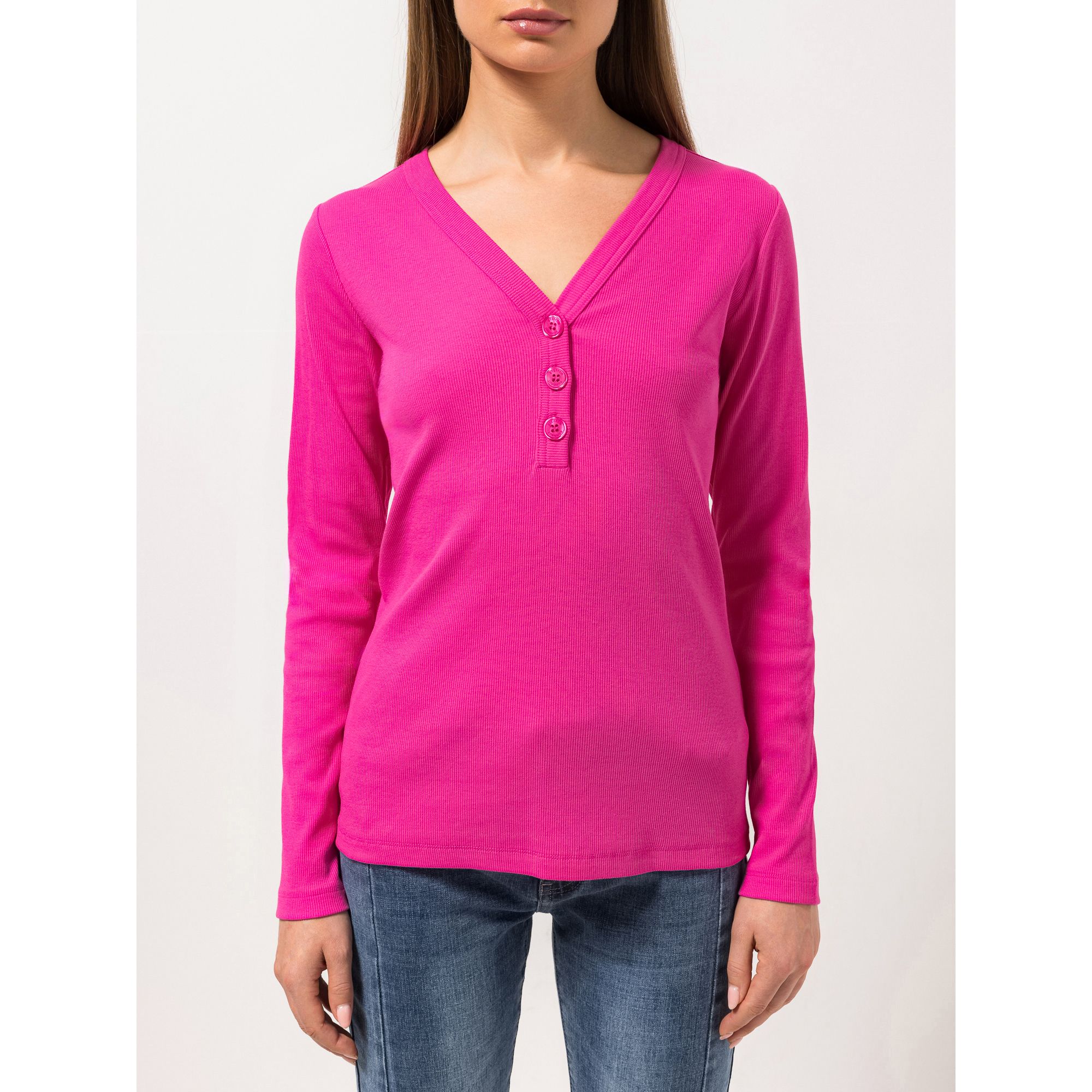 STEFFEN SCHRAUT Shirt V-Ausschnitt mit Knopfleiste figurbetont