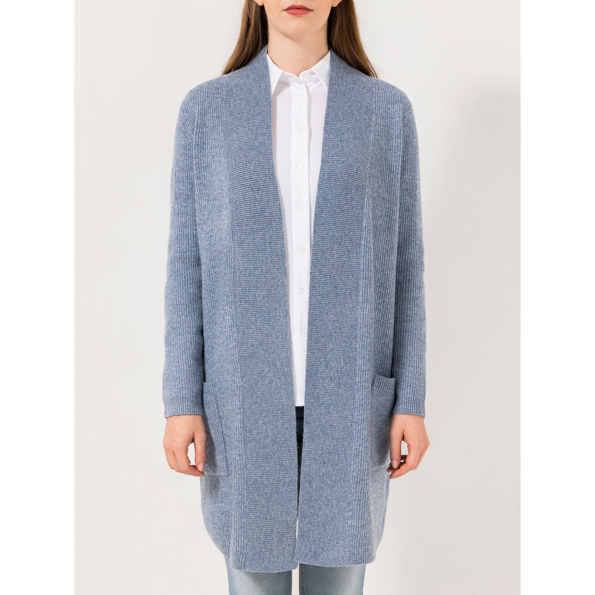 STEFFEN SCHRAUT Longcardigan offene Front aufgesetzte Taschen figurumspielend