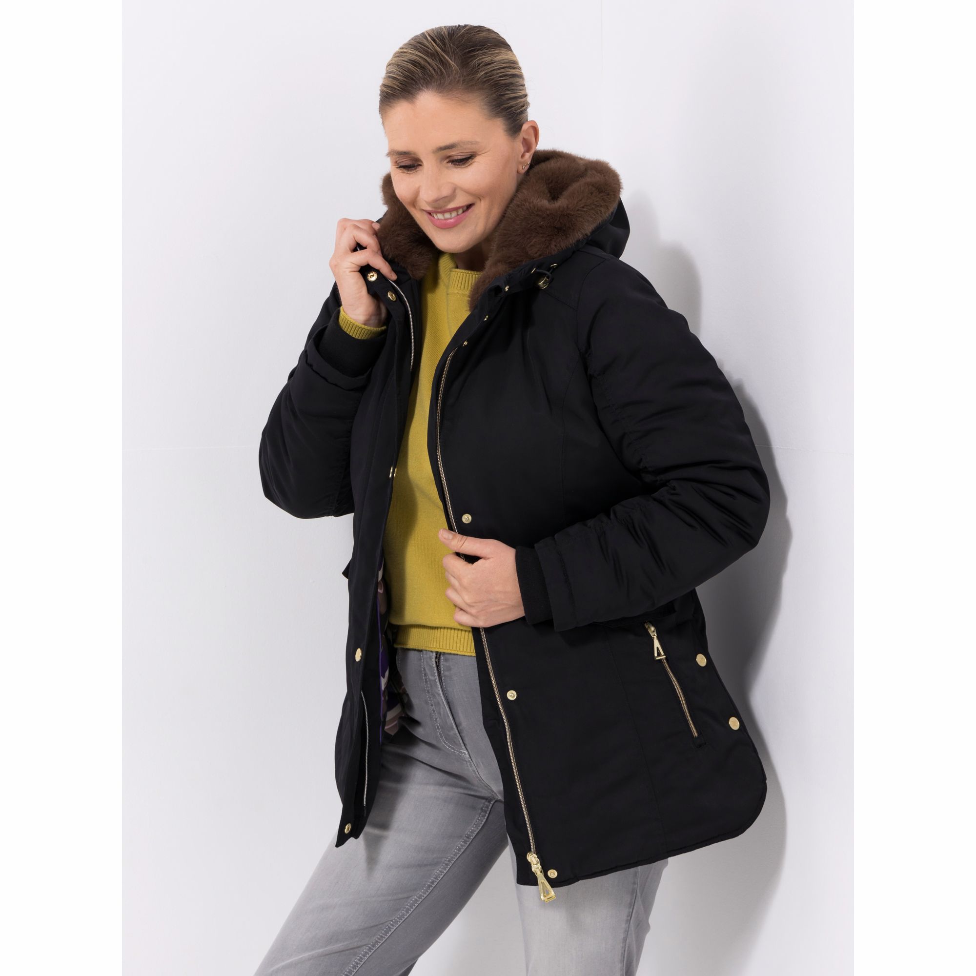 DAWID by Dawid Tomaszewski Parka, Taschen Kapuze mit Webpelz figurumspielend