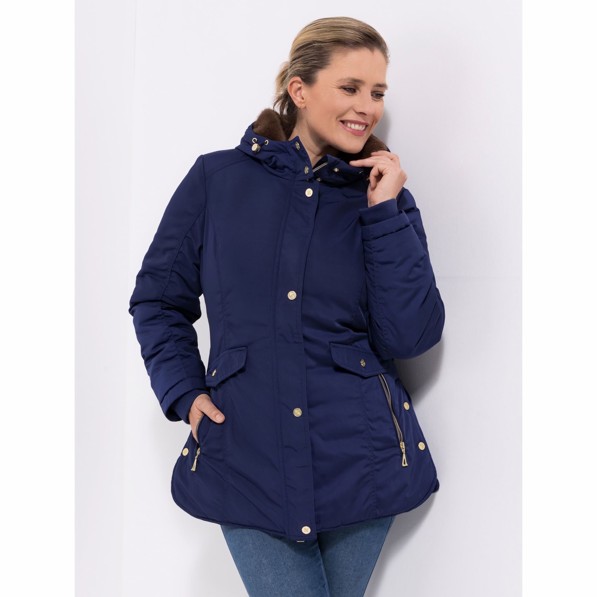 DAWID by Dawid Tomaszewski Parka, Taschen Kapuze mit Webpelz figurumspielend