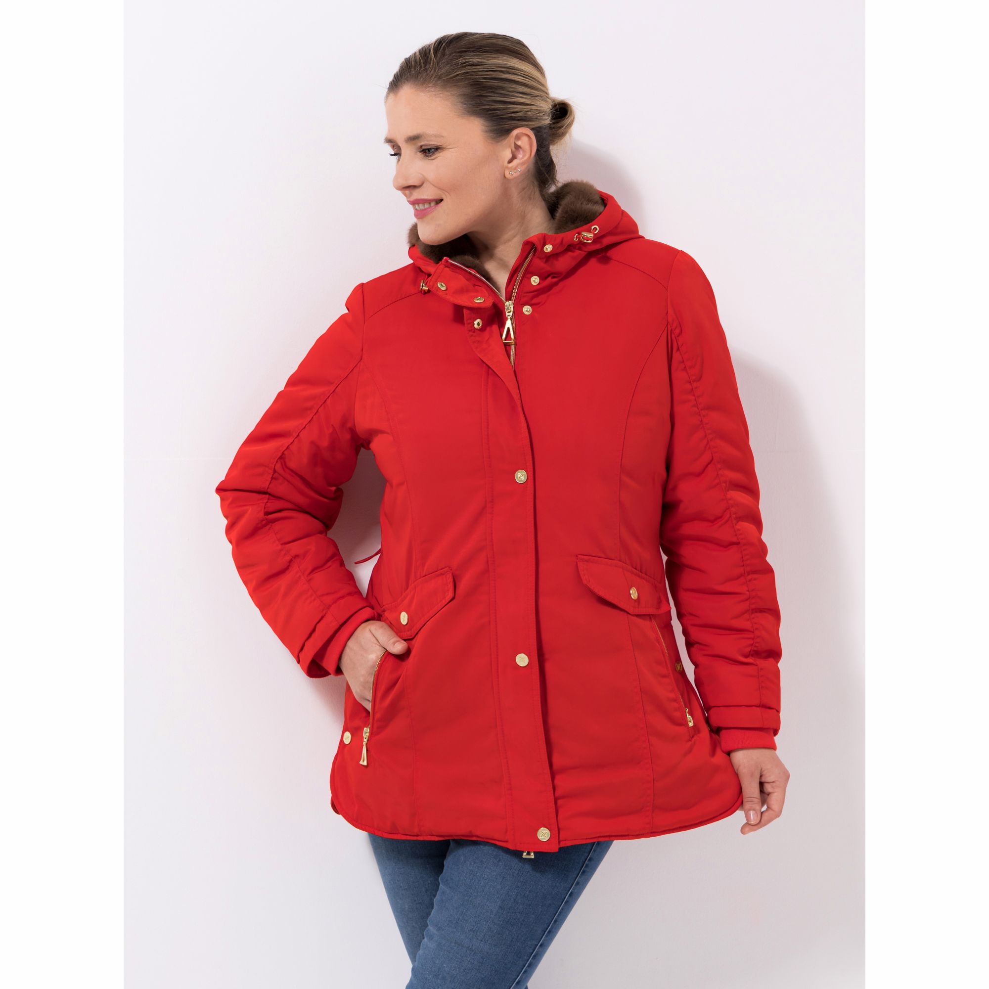 DAWID by Dawid Tomaszewski Parka, Taschen Kapuze mit Webpelz figurumspielend