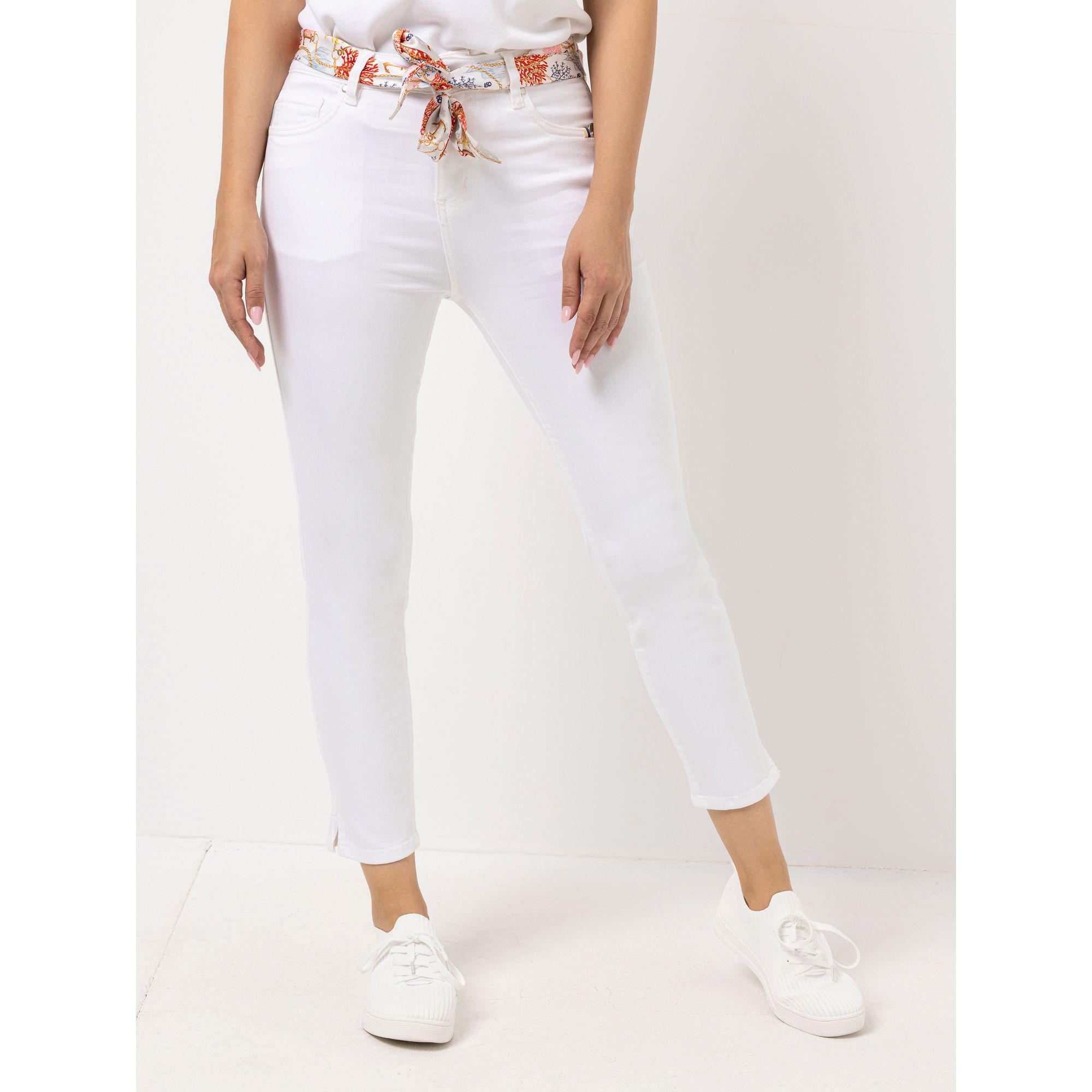 STRANDFEIN 7/8 Hose elastisches Material Seitenschlitze schmales Bein