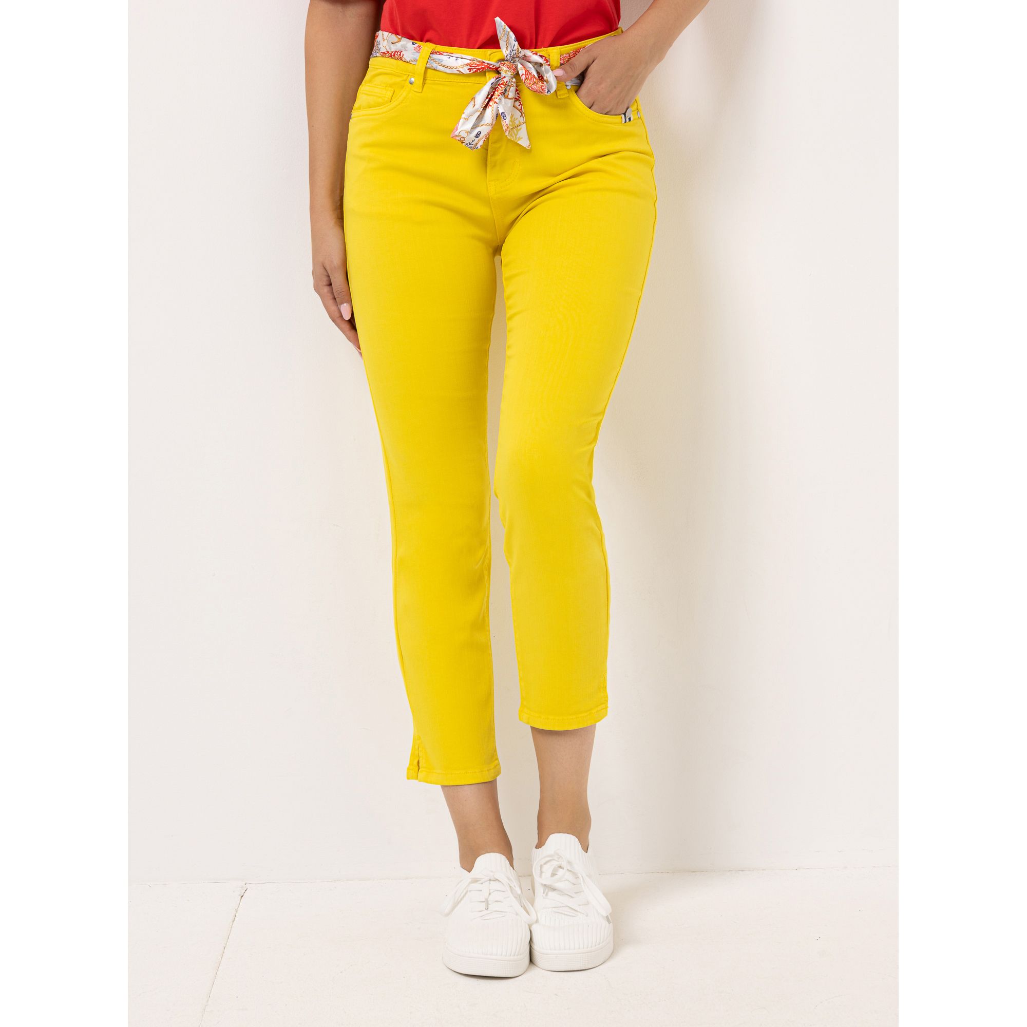 STRANDFEIN 7/8 Hose elastisches Material Seitenschlitze schmales Bein