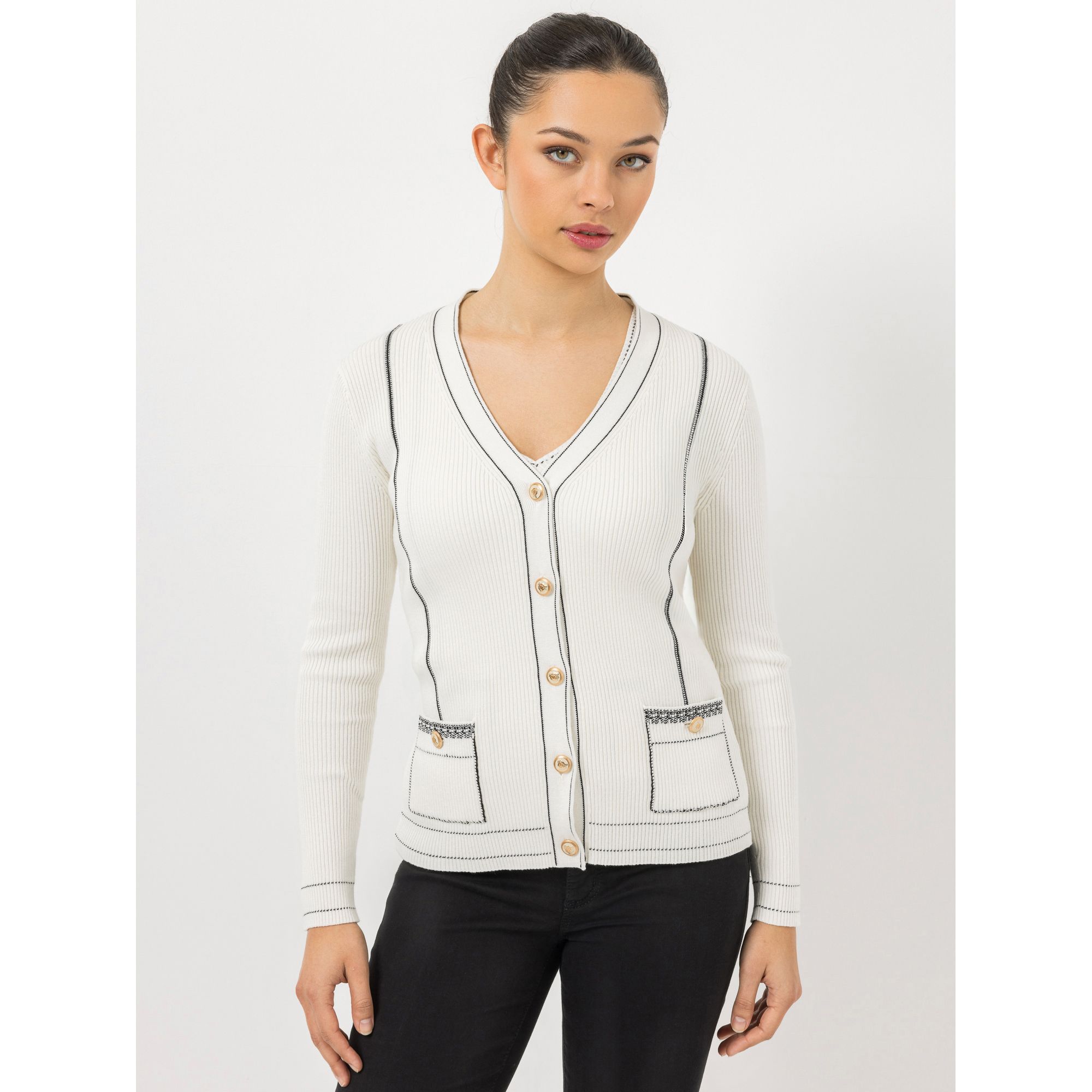 STEFFEN SCHRAUT Cardigan V-Ausschnitt Knopfleiste figurbetont