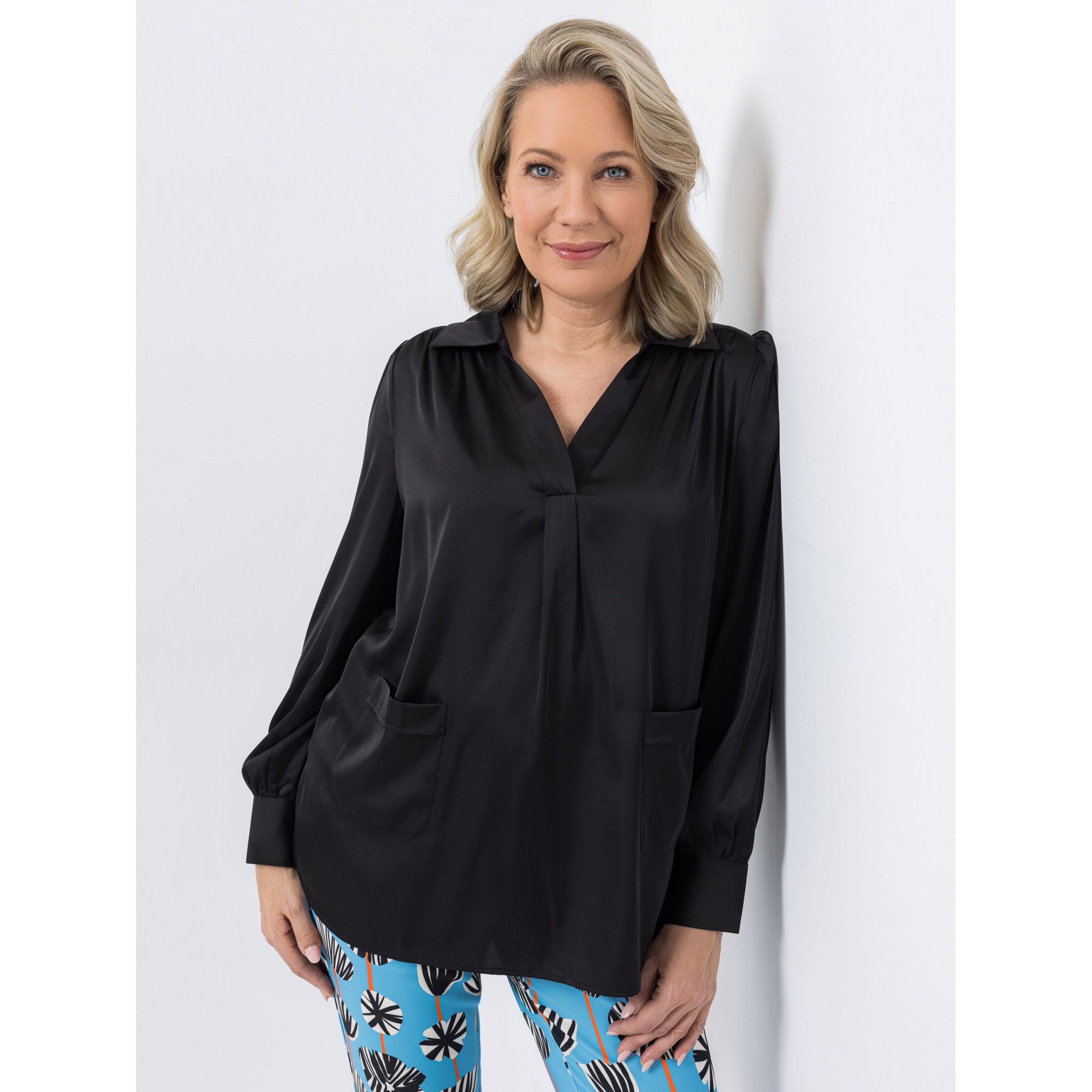 KILIAN KERNER SENSES Bluse, Langarm Manschette aufgesetzte Taschen leger weit