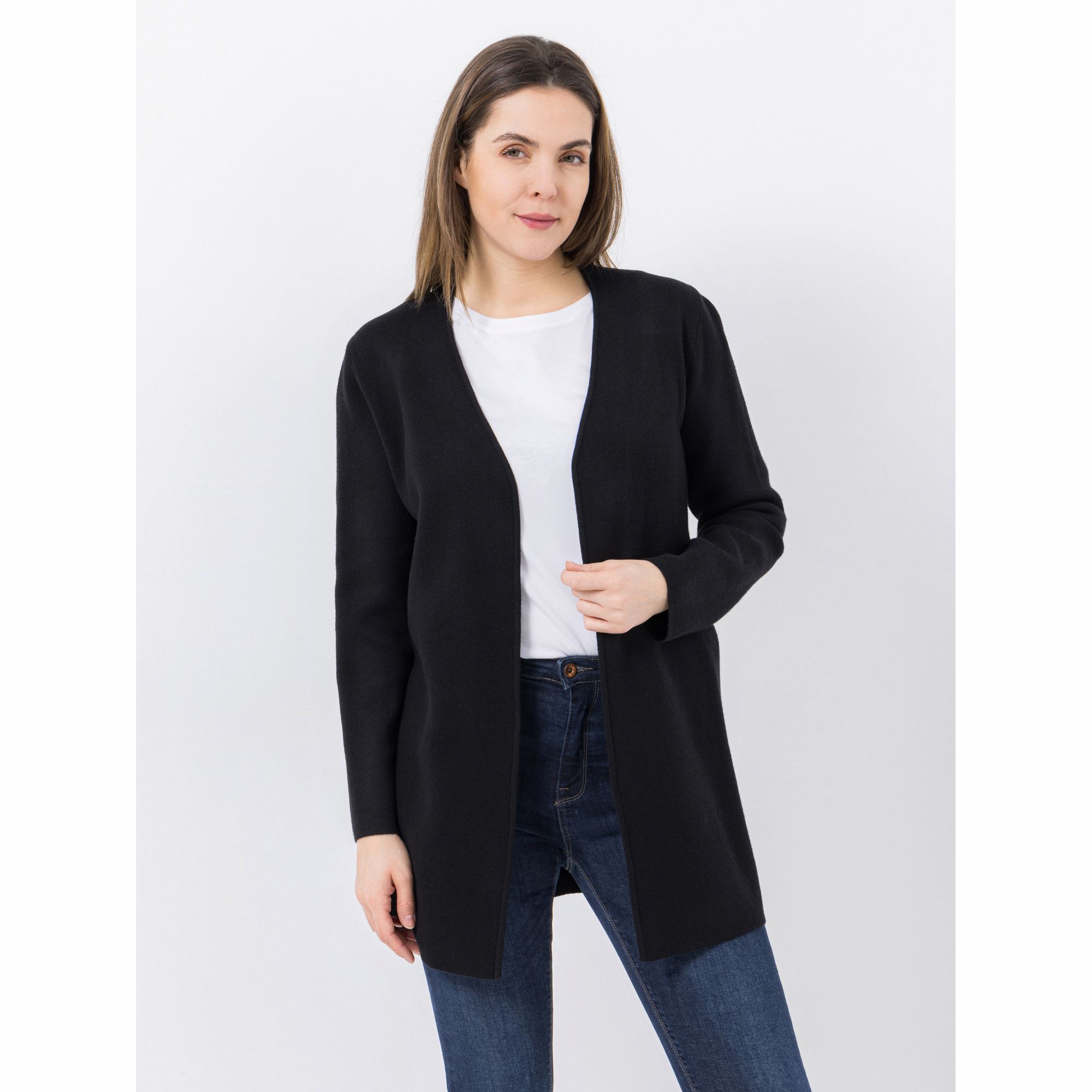 ANNI FOR FRIENDS Longcardigan, Alina 1/1-Arm offene Front hüftbedeckend