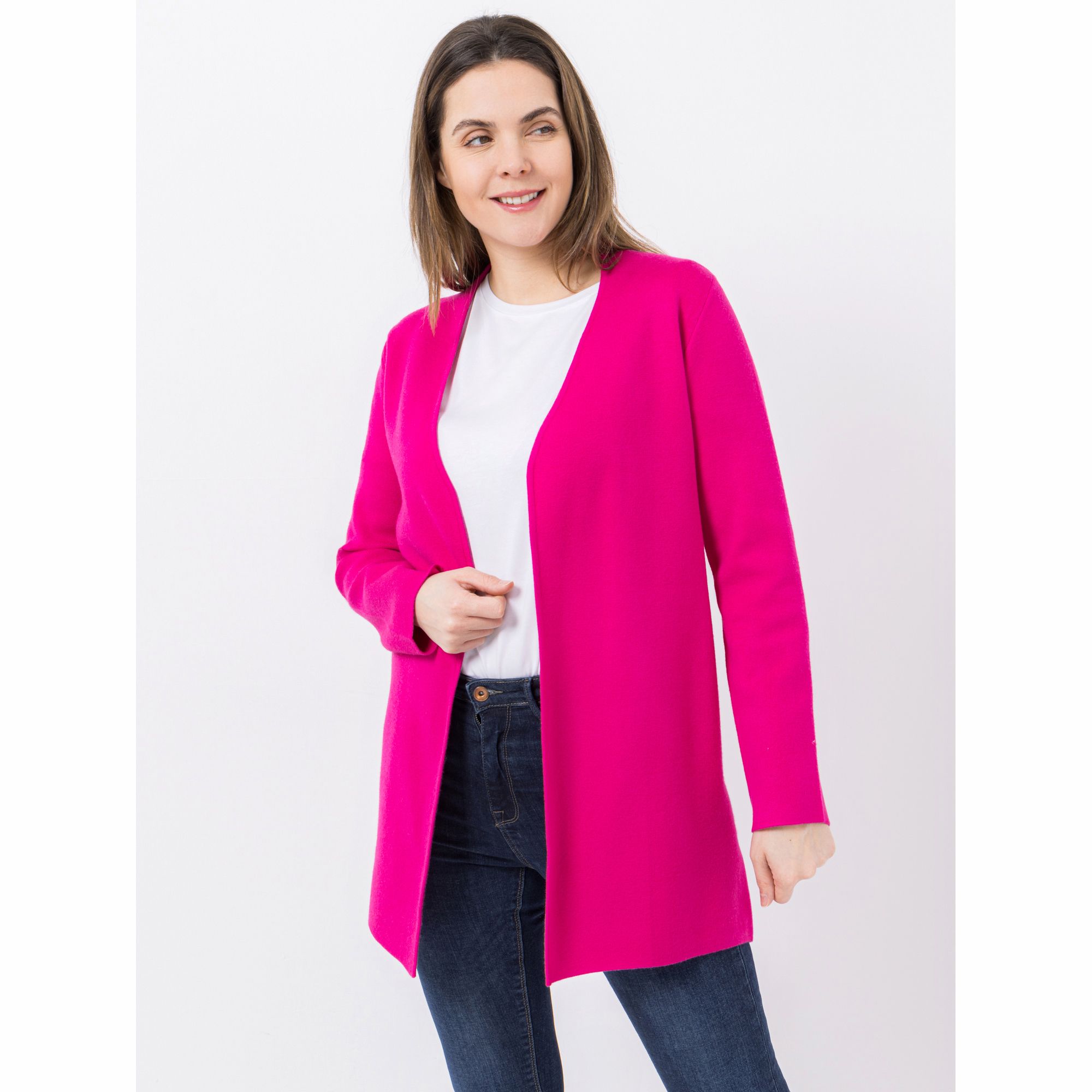 ANNI FOR FRIENDS Longcardigan, Alina 1/1-Arm offene Front hüftbedeckend