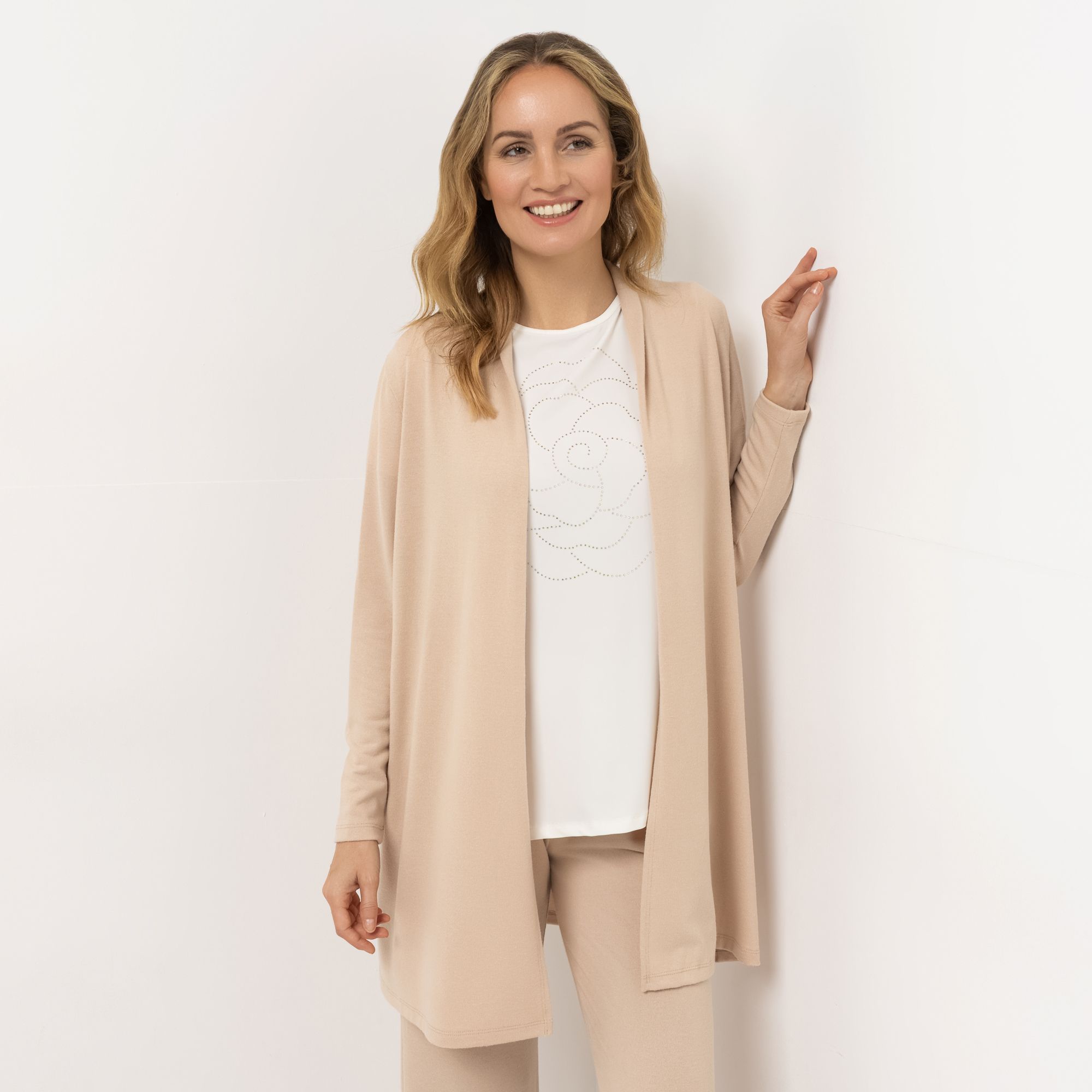 KIM & CO. Longcardigan, Langarm Soft Touch Jersey lange Seitenschlitze figurumspielend