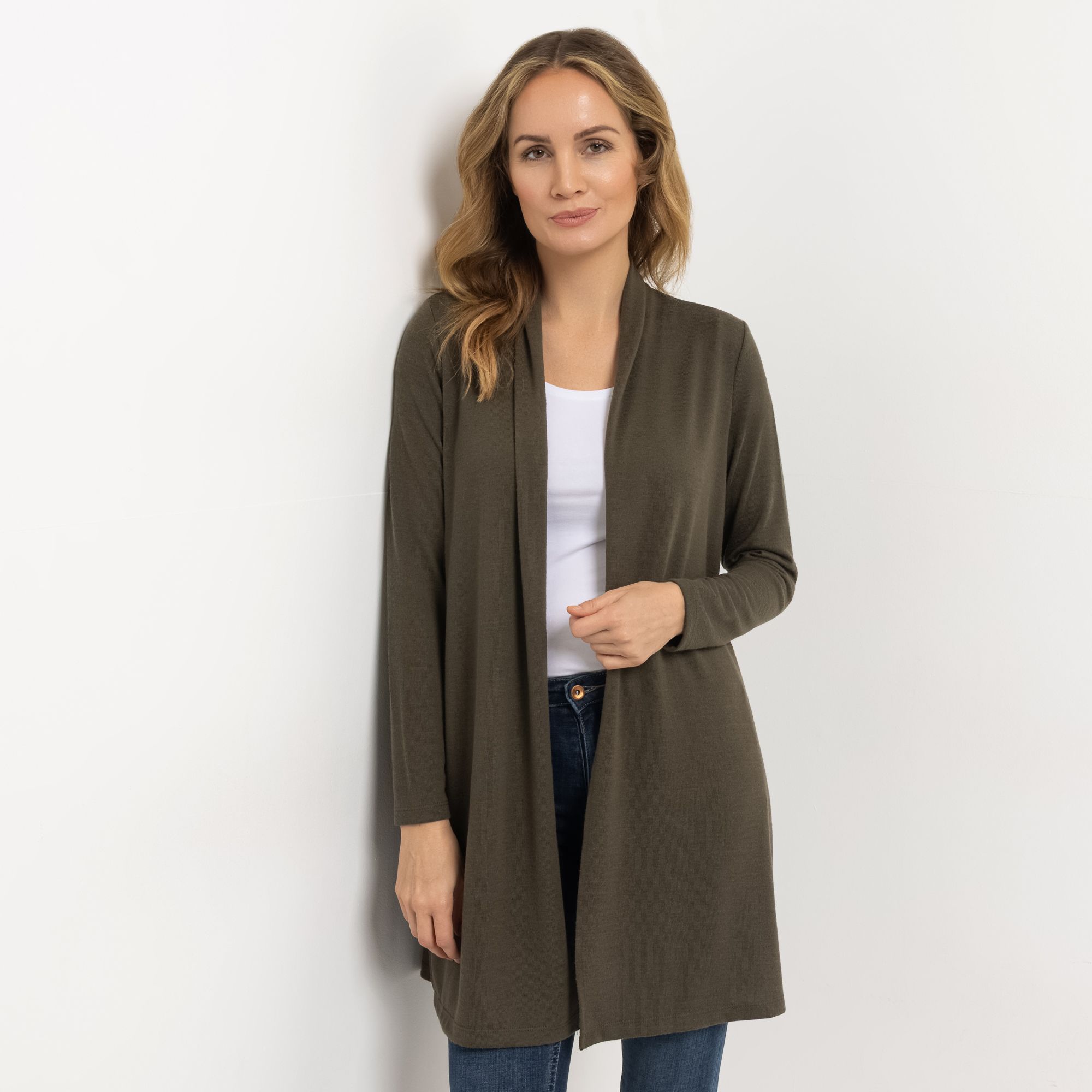 KIM & CO. Longcardigan, Langarm Soft Touch Jersey lange Seitenschlitze figurumspielend