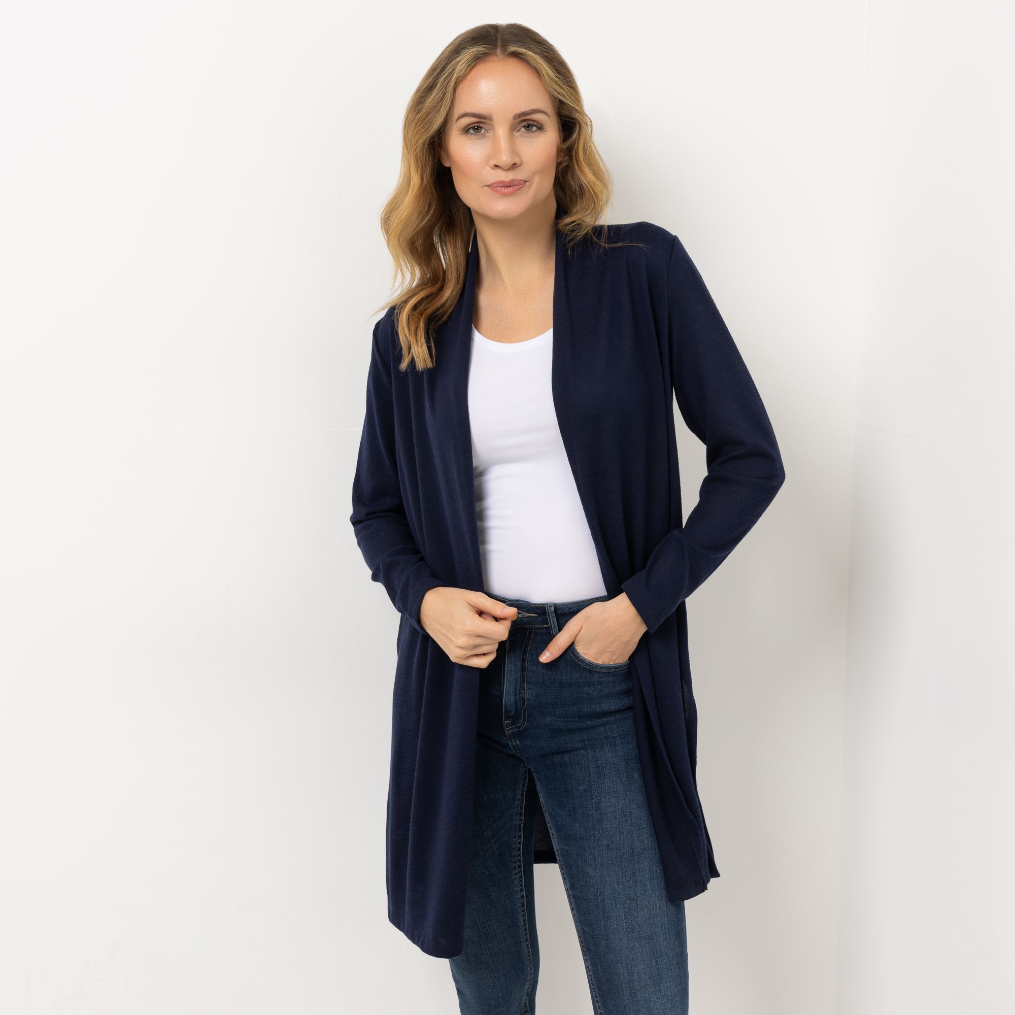 KIM & CO. Longcardigan, Langarm Soft Touch Jersey lange Seitenschlitze figurumspielend