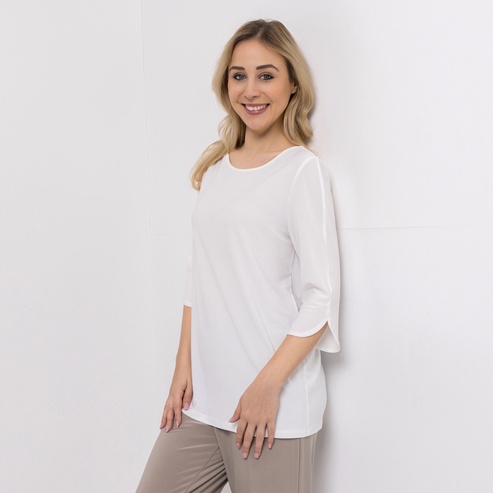 KIM & CO. Shirt, 3/4-Arm Brazil Knit Jersey Ärmelsaum abgerundet figurumspielend