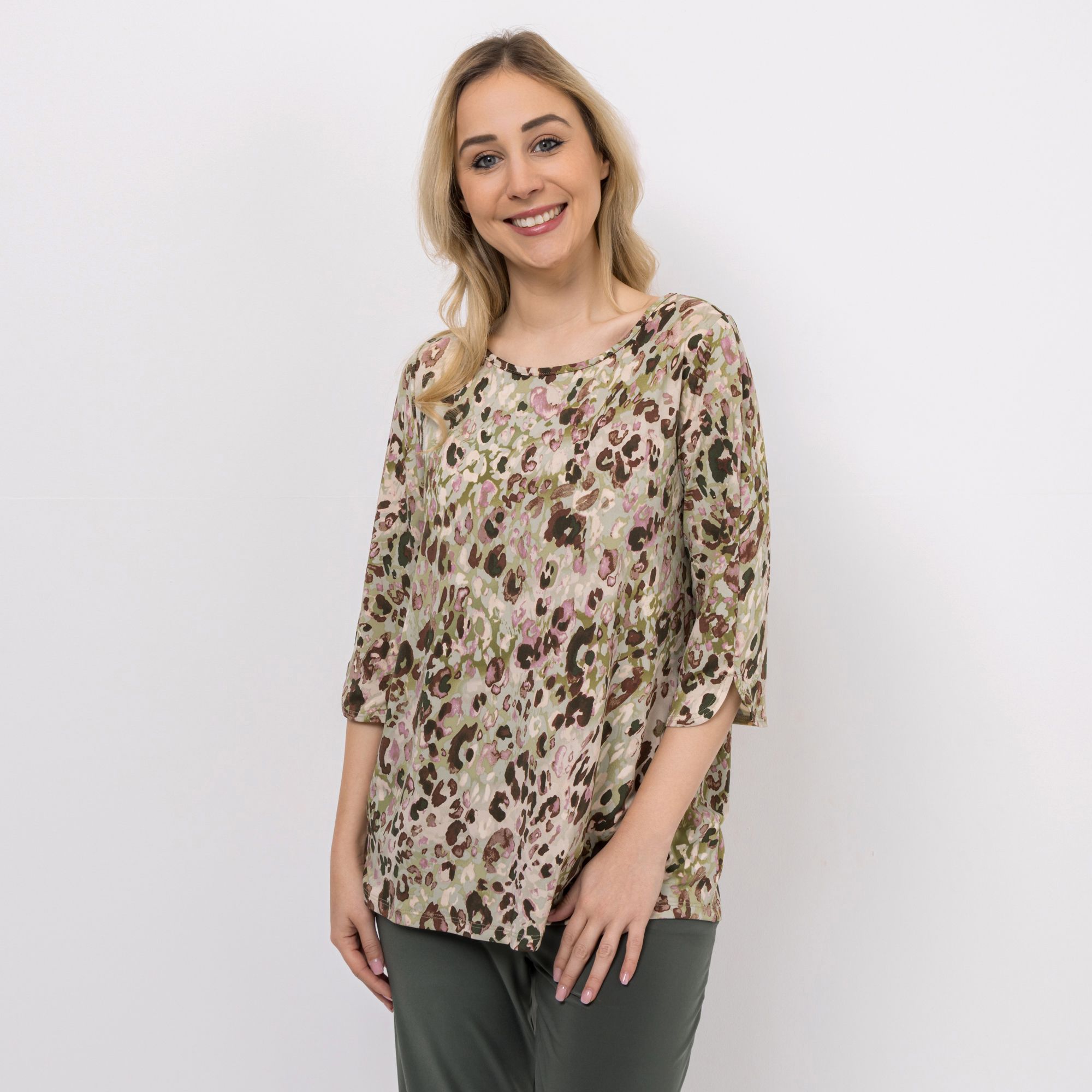 KIM & CO. Shirt, 3/4-Arm Brazil Knit Jersey Ärmelsaum abgerundet figurumspielend