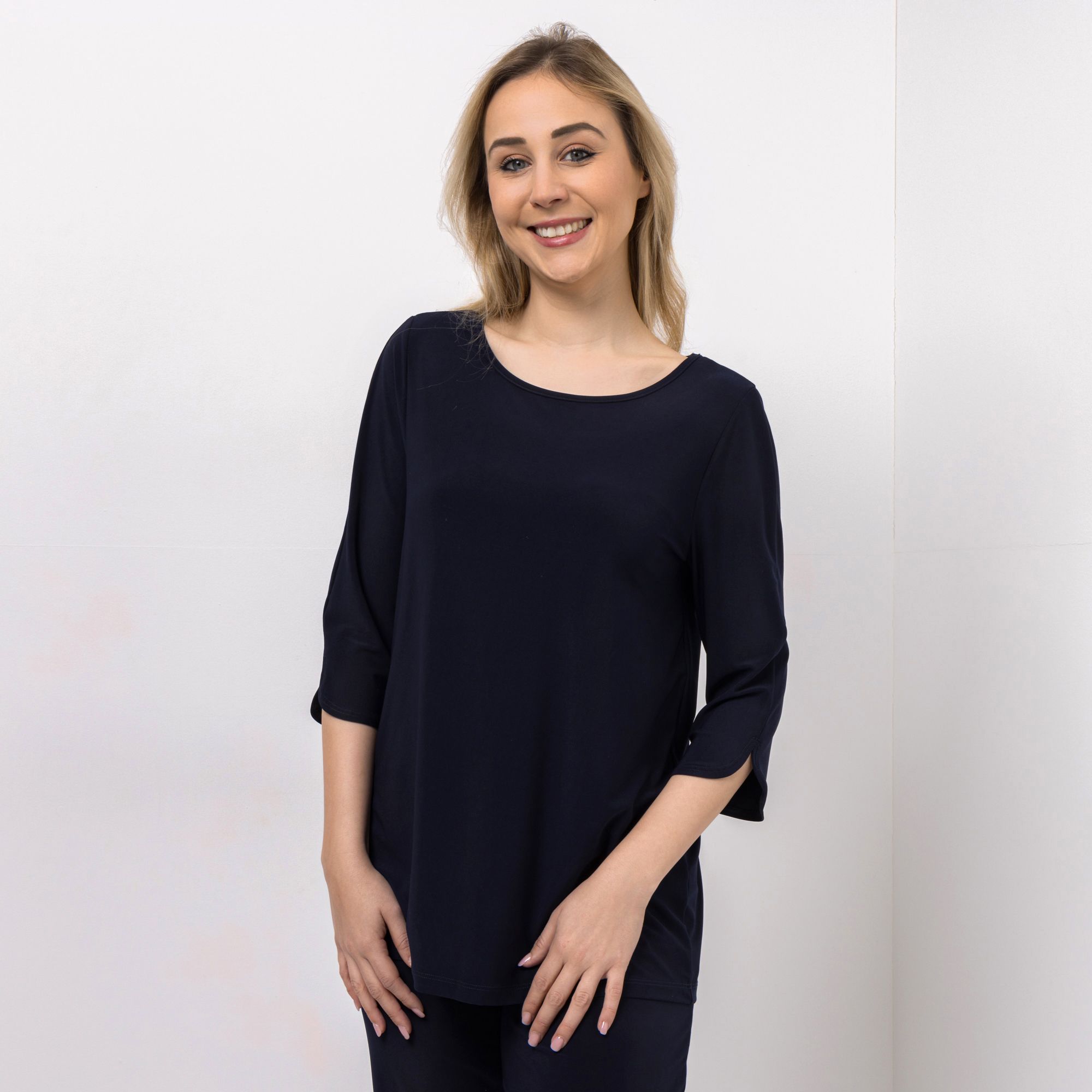 KIM & CO. Shirt, 3/4-Arm Brazil Knit Jersey Ärmelsaum abgerundet figurumspielend