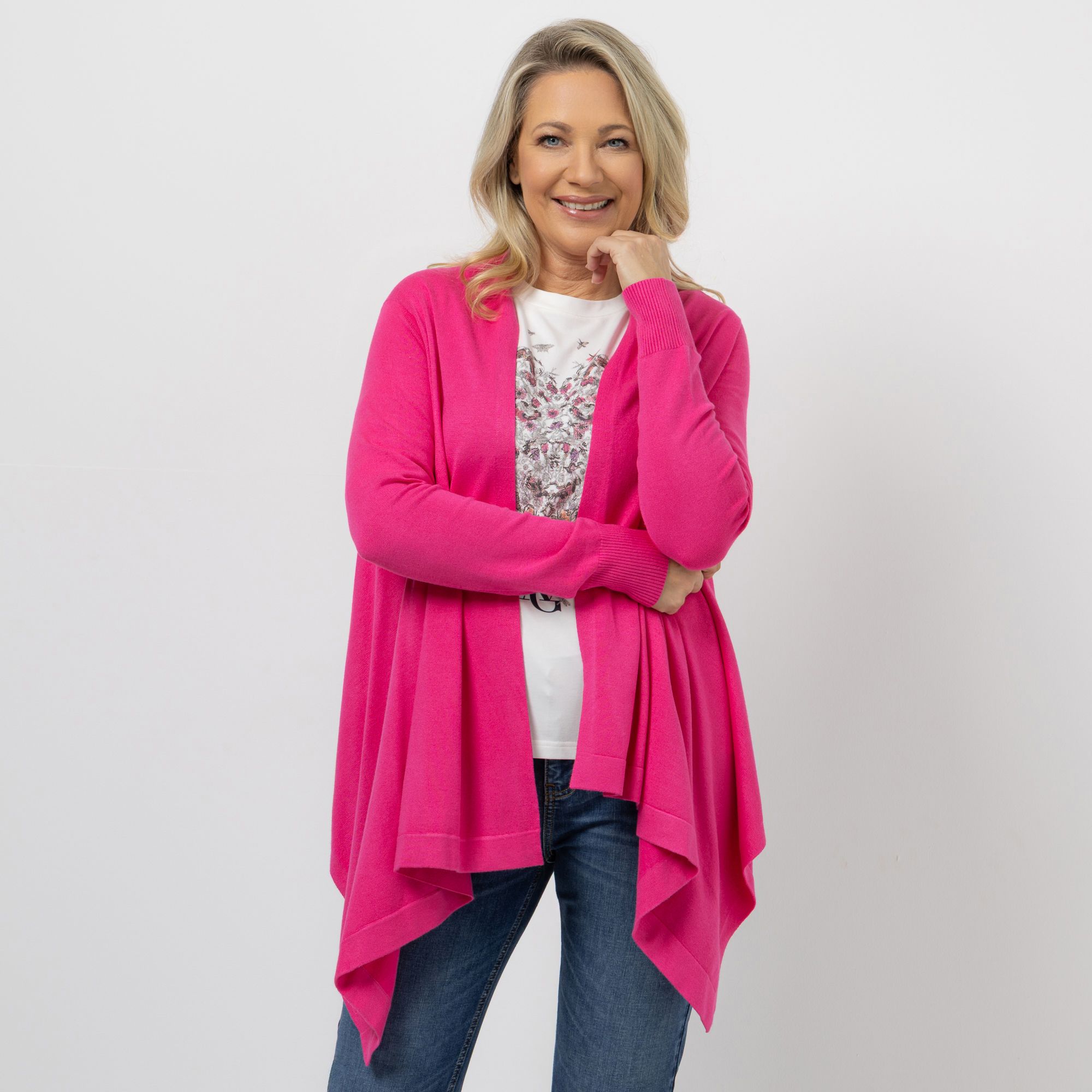 ANNA VON GRIESHEIM Cardigan, 1/1-Arm Viskose-Mischung offene Front figurumspielend