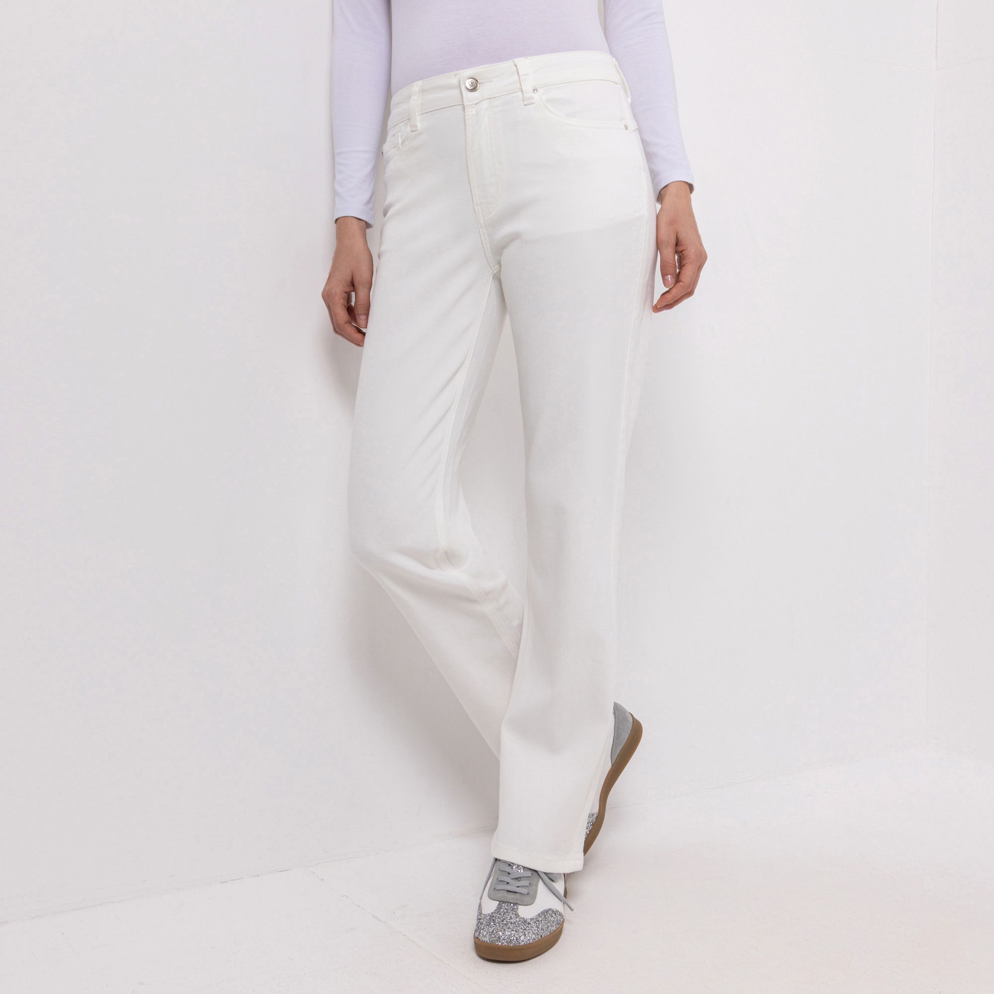 DINE 'N' DANCE Jeanshose Lambada lange Form 5-Pocket-Style gerades Bein