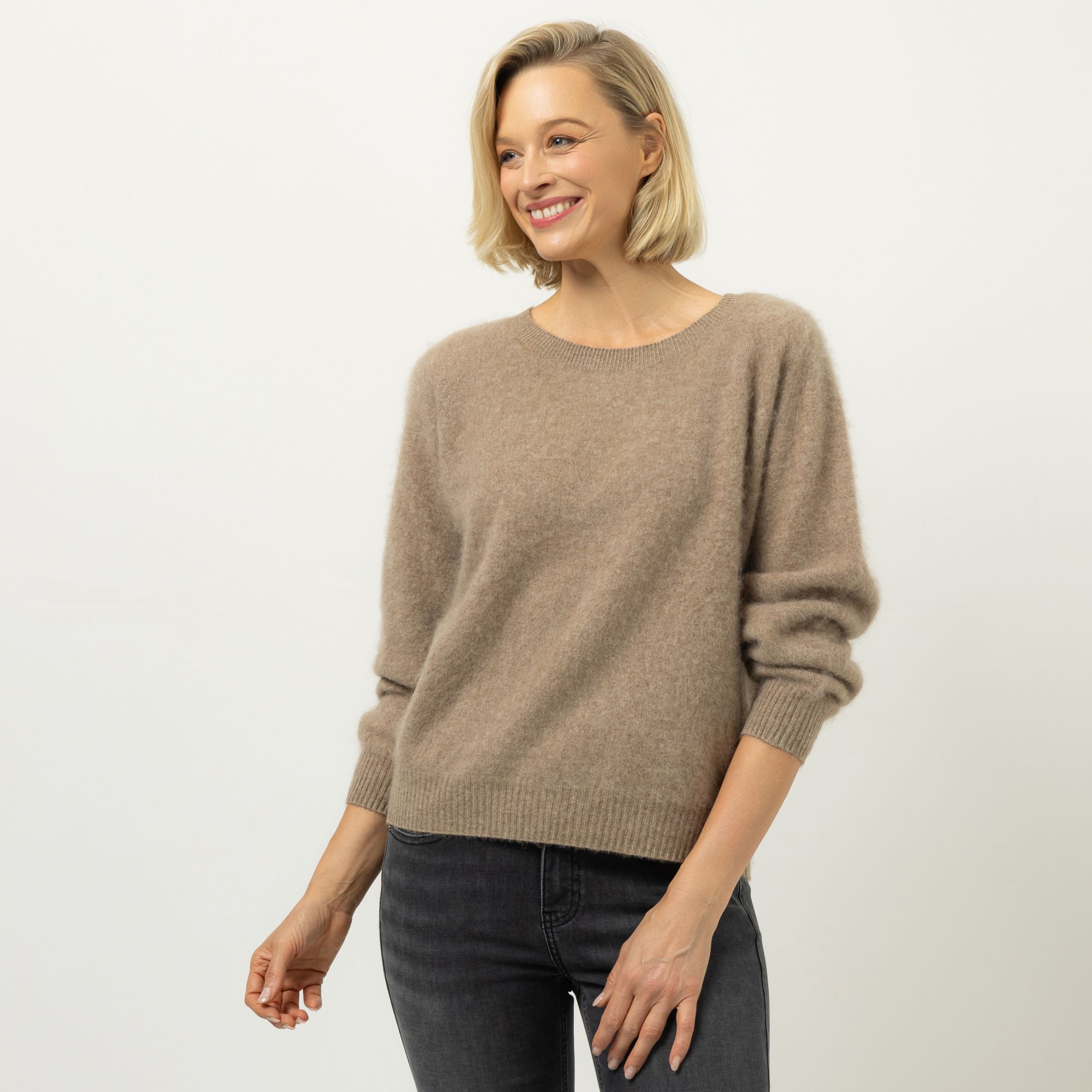 ANNA VON GRIESHEIM Pullover, langarm Merino/ Kaschmir gebrushed figurumspielend