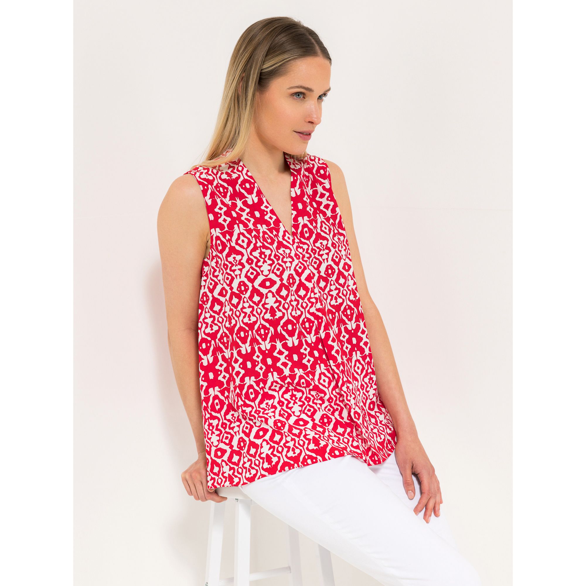 STEFFEN SCHRAUT Bluse, ohne Arm V-Ausschnitt mit ECOVERO Viskose figurumspielend