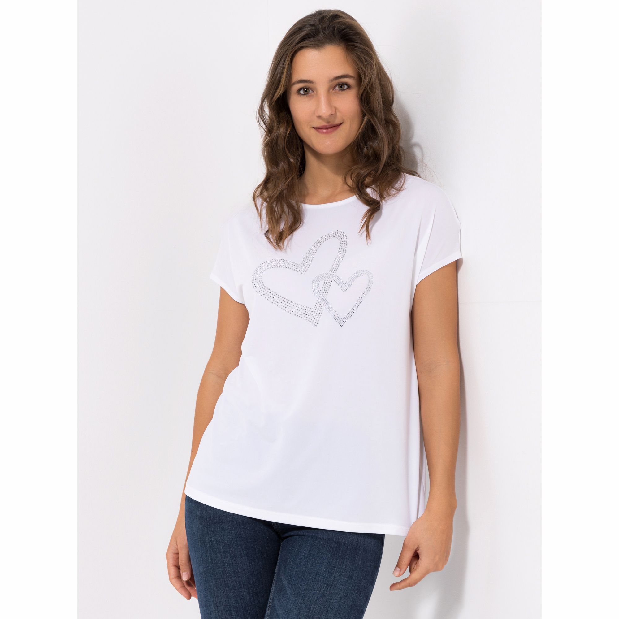 KIM & CO. Shirt, 1/4-Arm Brazil Knit Jersey Strass-Applikation figurumspielend