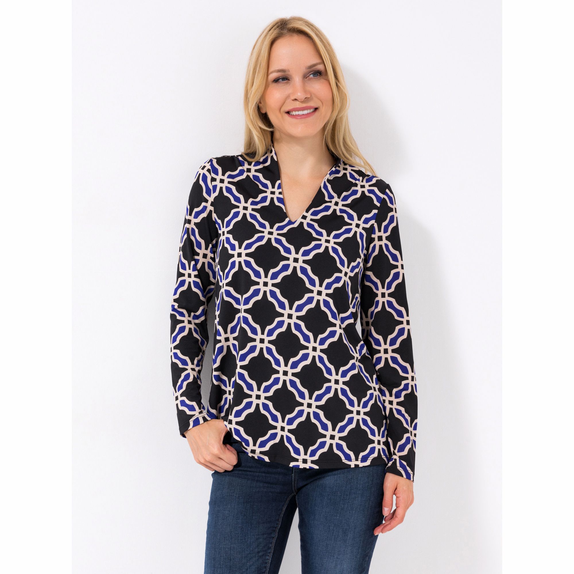 KIM & CO. Shirt, 1/1-Arm Brazil Knit Jersey V-Ausschnitt figurumspielend