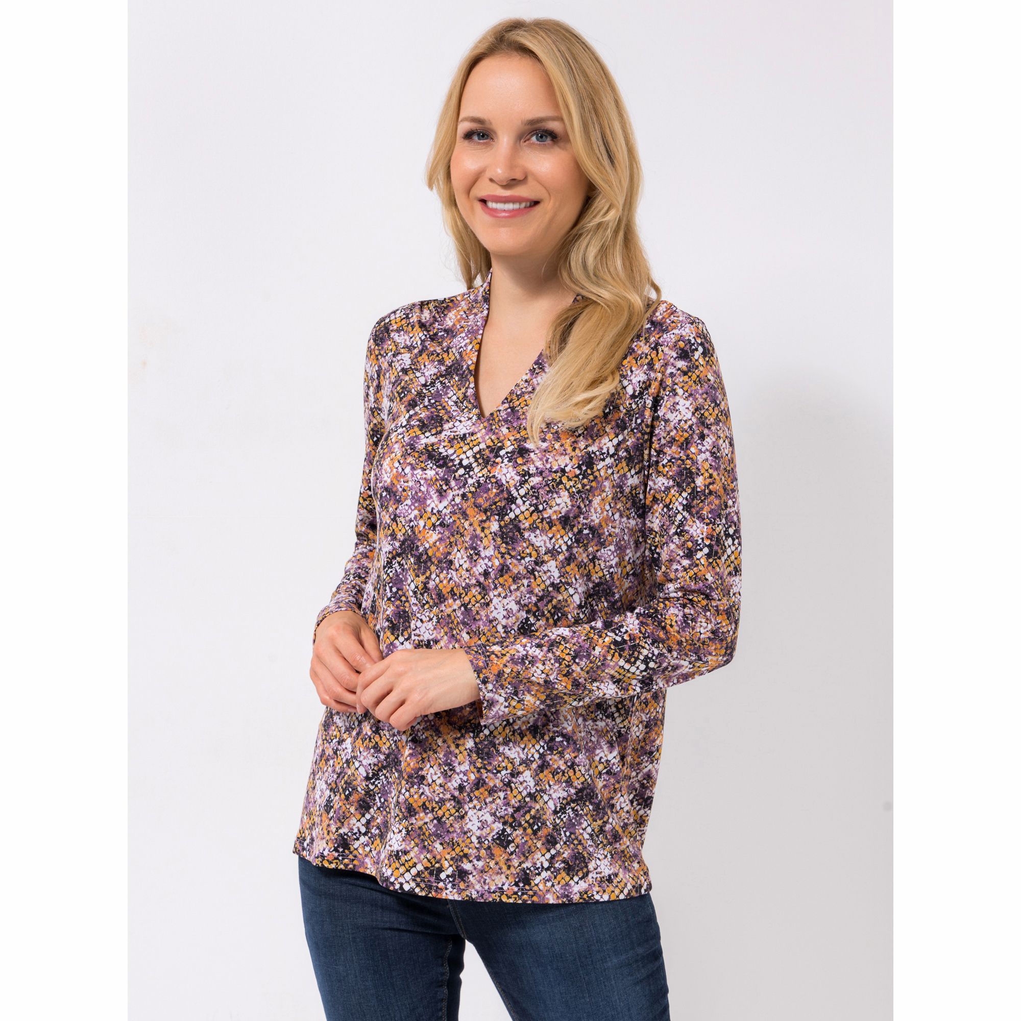 KIM & CO. Shirt, 1/1-Arm Brazil Knit Jersey V-Ausschnitt figurumspielend