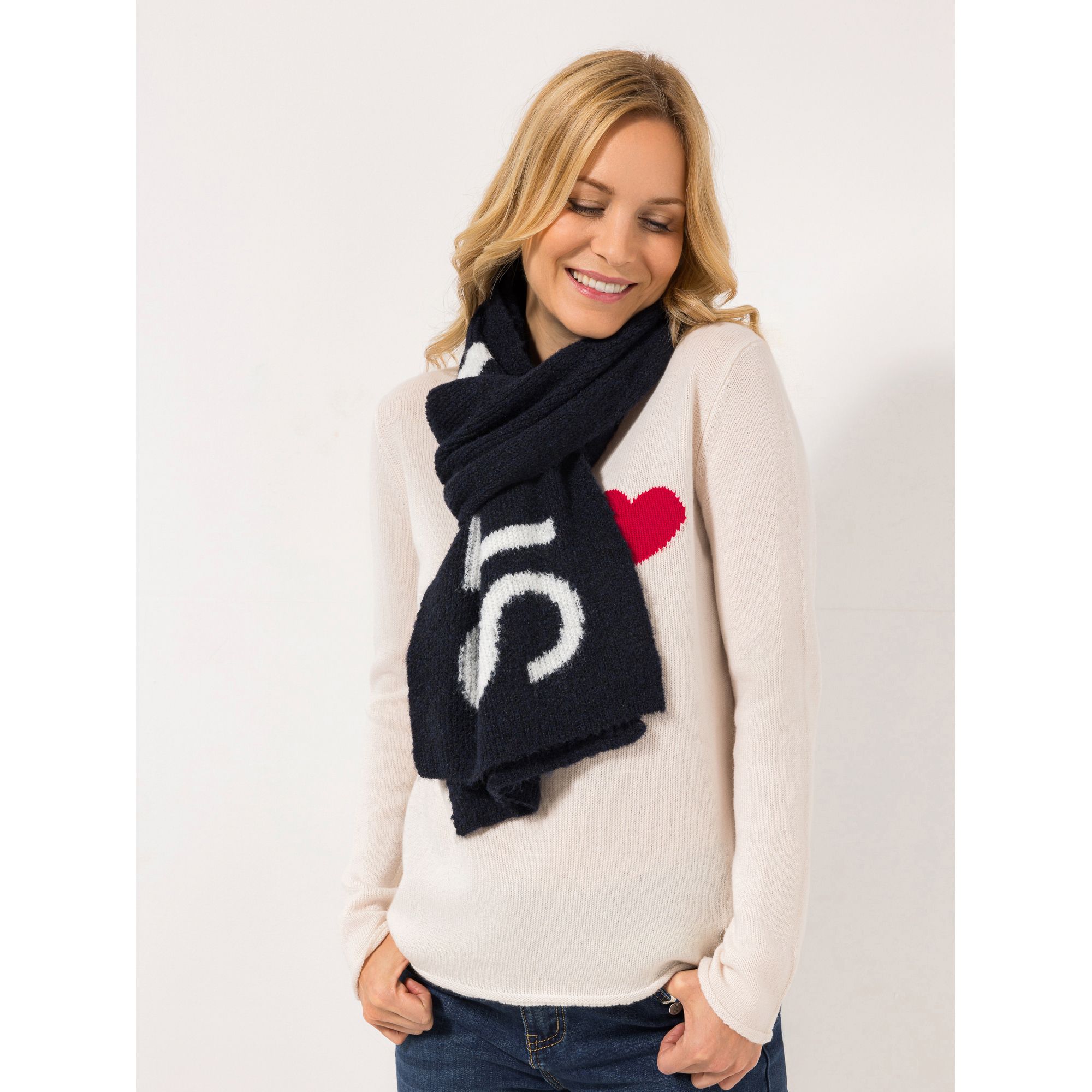 STRANDFEIN Schal Logo-Intarsie Bouclé-Optik ca. 28x180cm