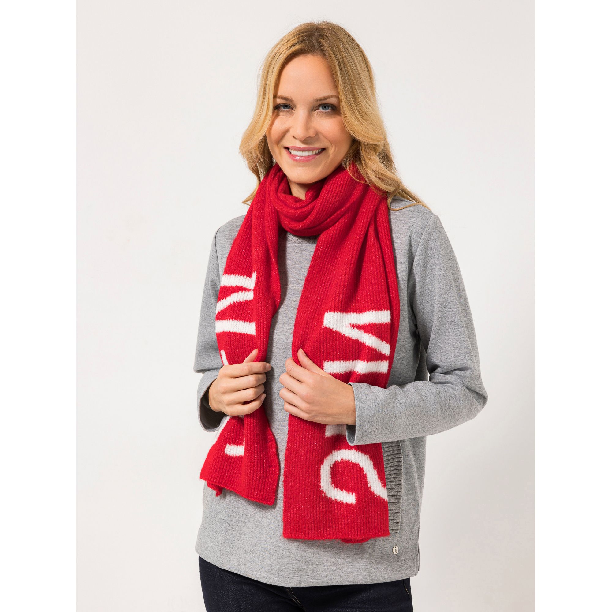 STRANDFEIN Schal Logo-Intarsie Bouclé-Optik ca. 28x180cm