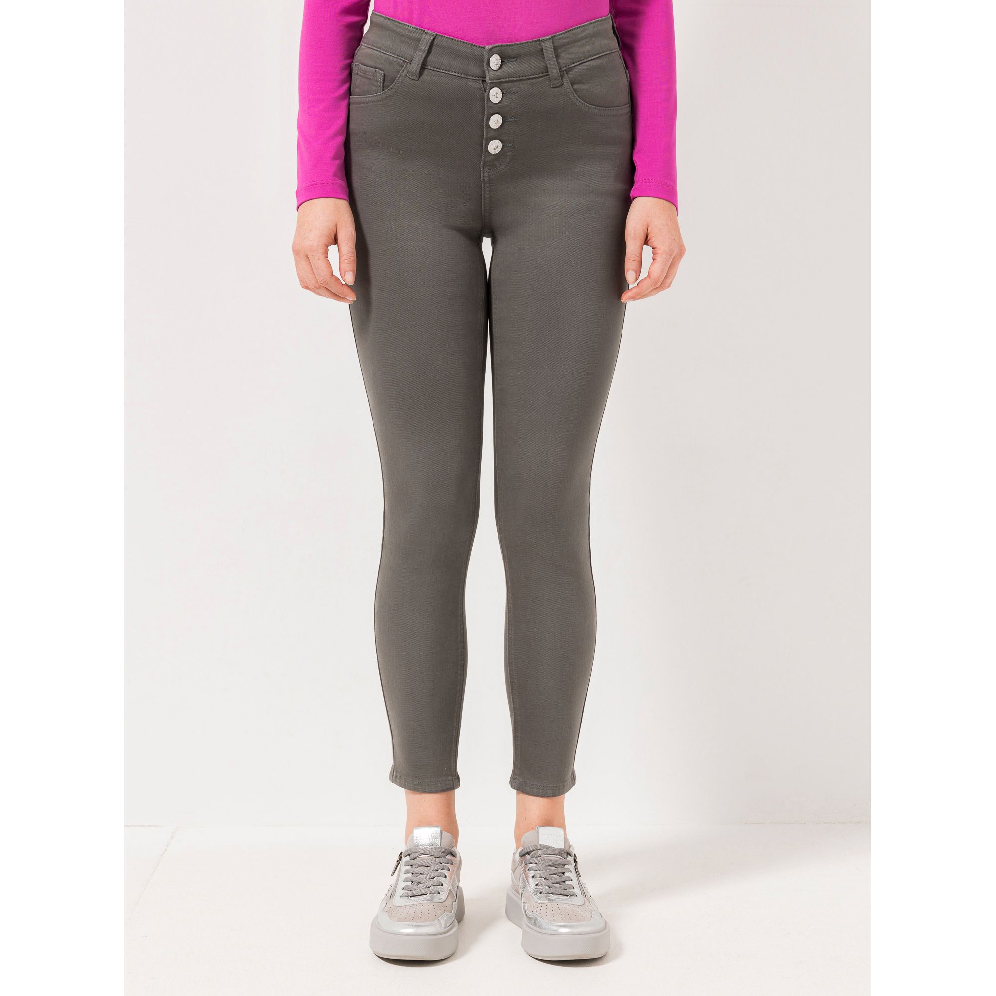 STEFFEN SCHRAUT Hose knöchellang Schmuckknöpfe sehr schmales Bein