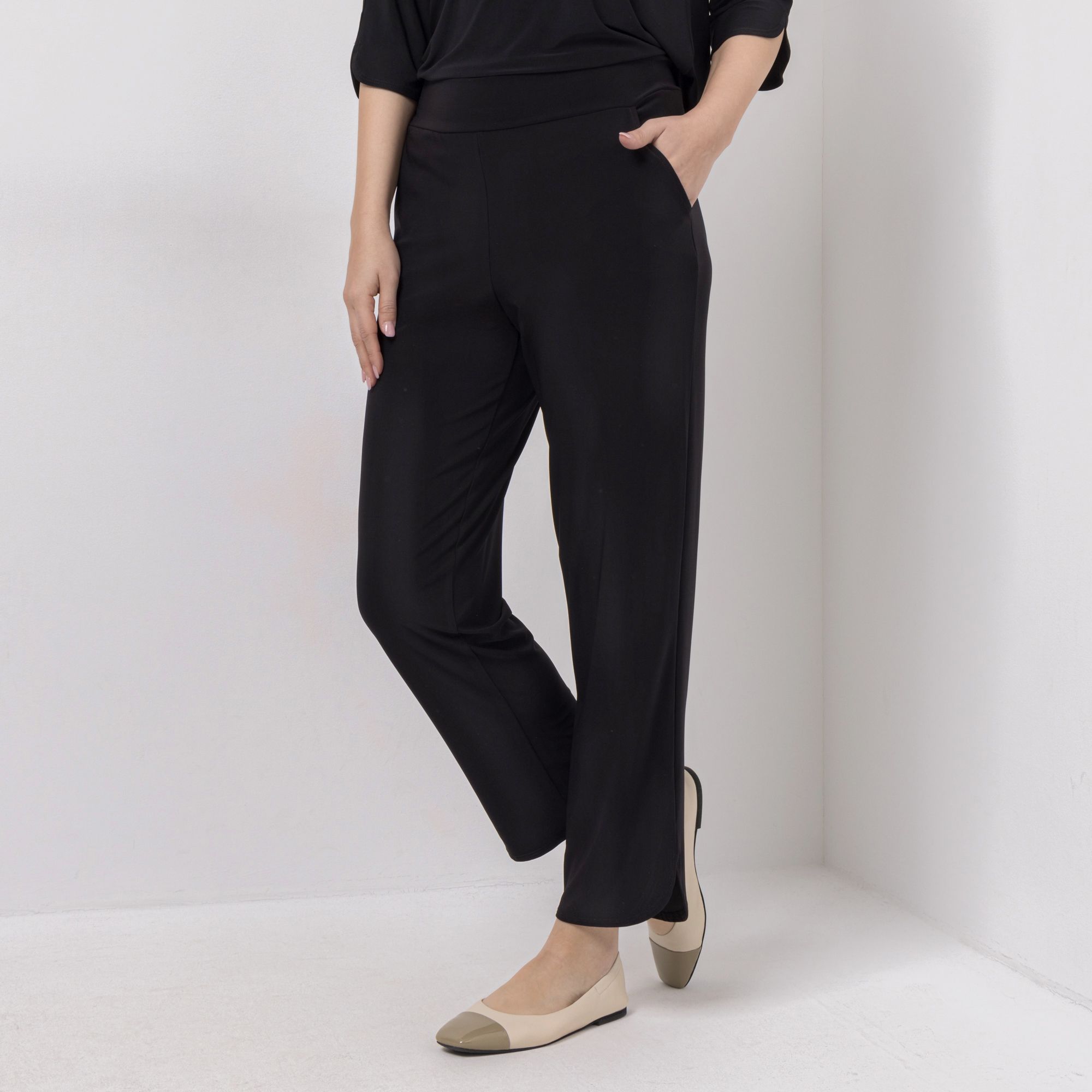 KIM & CO. Hose, knöchellang Deluxe Brazil Knit abgerundeter Saum schmaler Beinverlauf