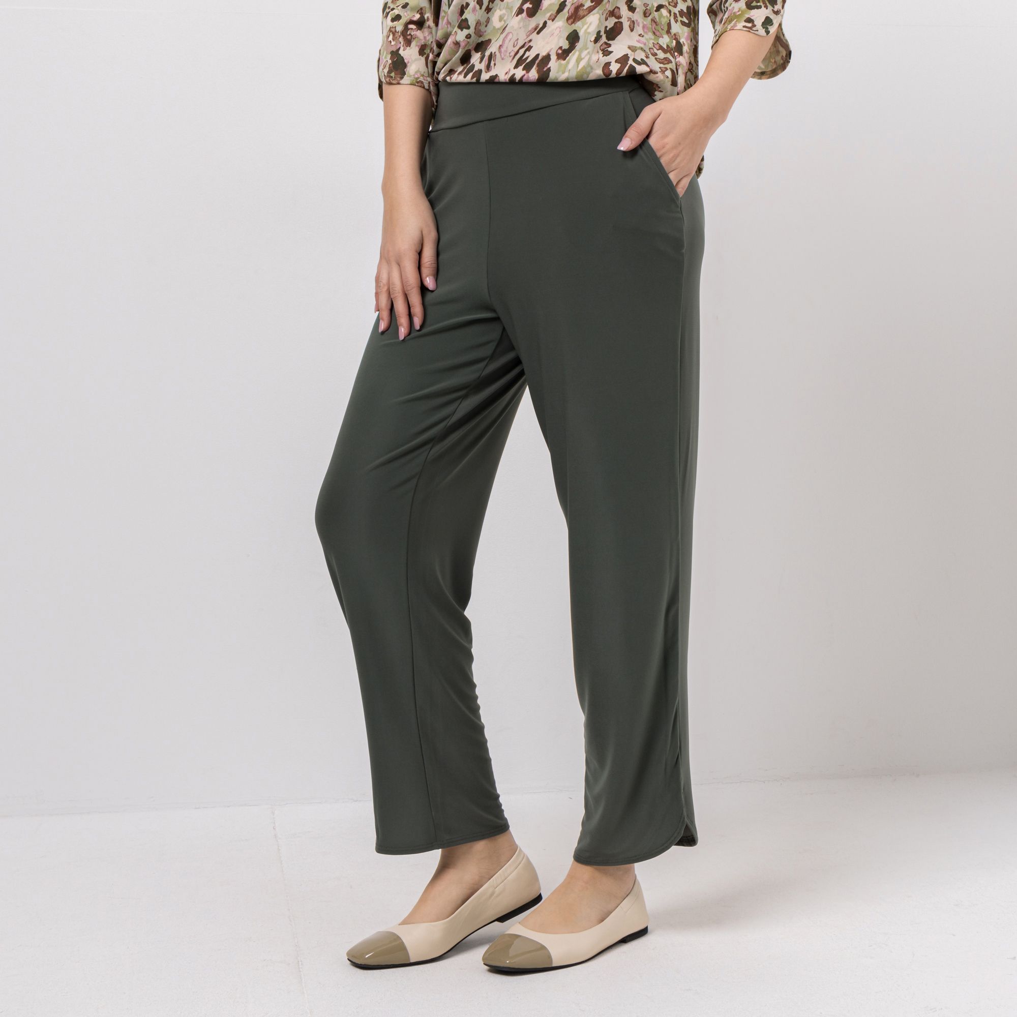 KIM & CO. Hose, knöchellang Deluxe Brazil Knit abgerundeter Saum schmaler Beinverlauf