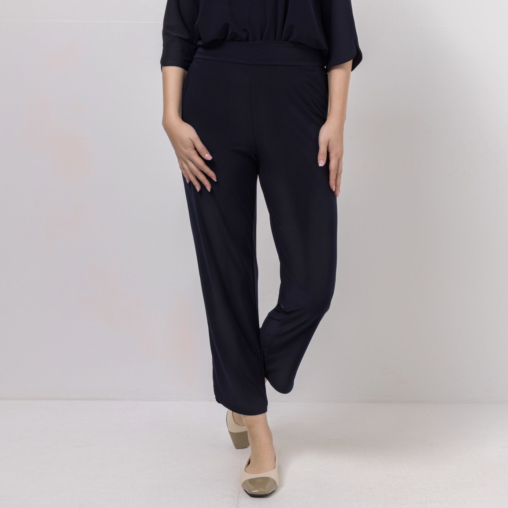 KIM & CO. Hose, knöchellang Deluxe Brazil Knit abgerundeter Saum schmaler Beinverlauf