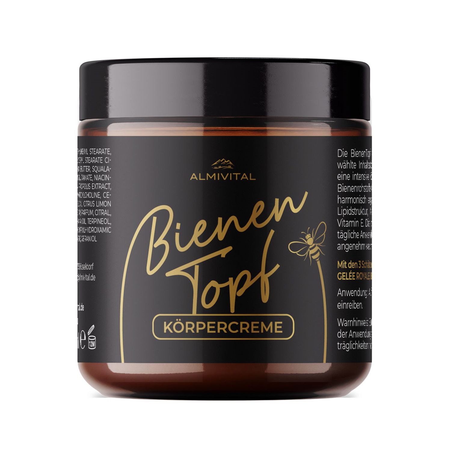 ALMIVITAL Bienentopf Körpercreme m. Gelée Royale, Bienengift, Propolis 250ml