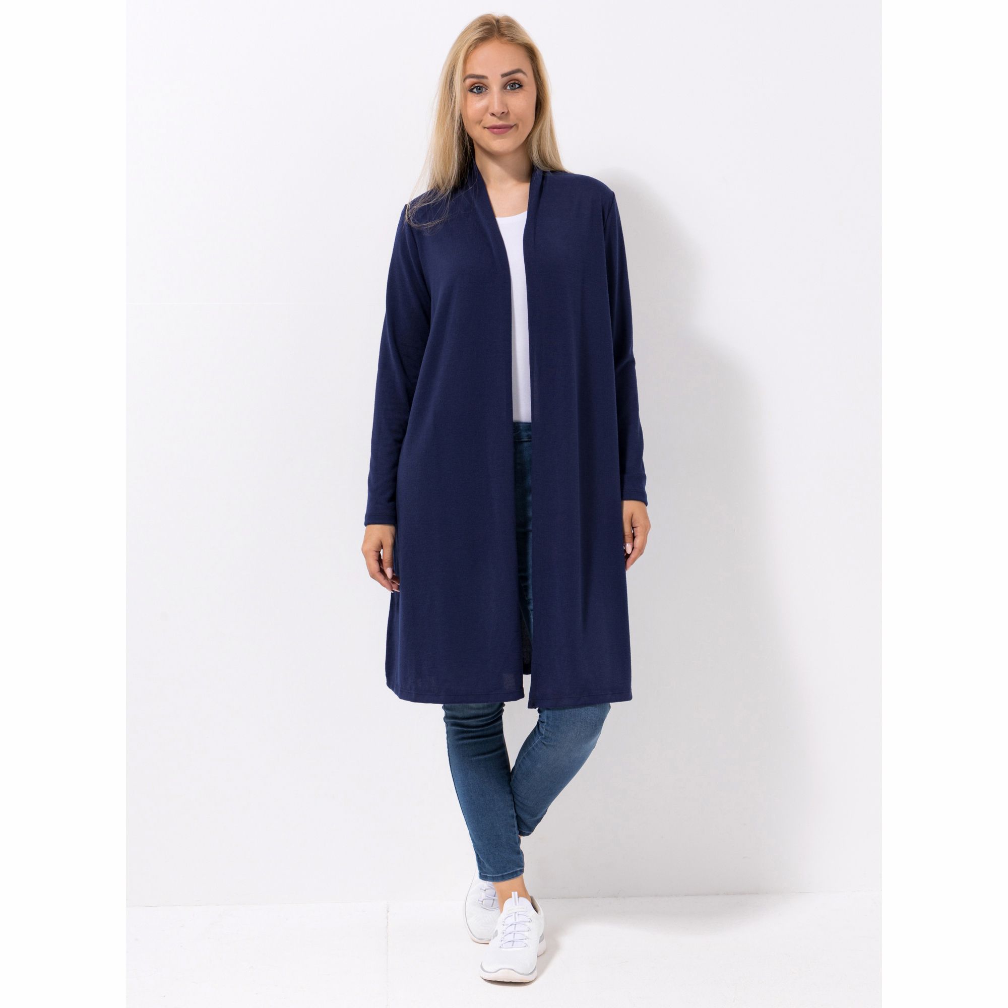 KIM & CO. Cardigan, Langarm Soft Touch Jersey offene Front figurumspielend