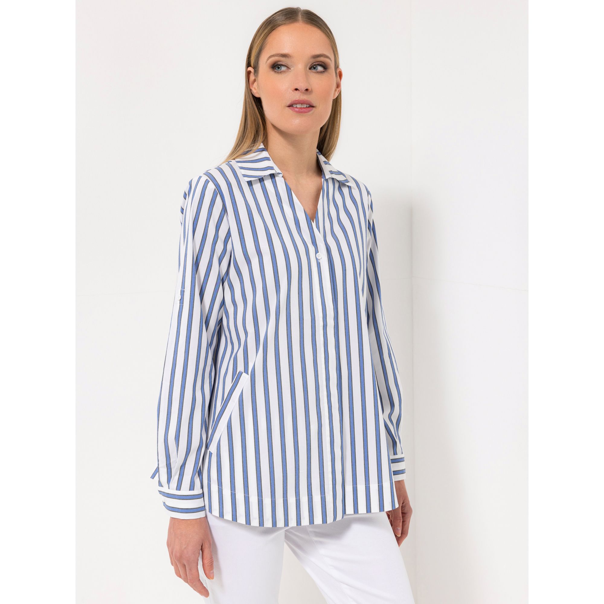 STEFFEN SCHRAUT Bluse Verona Ärmelriegel, Logoknöpfe leger weit