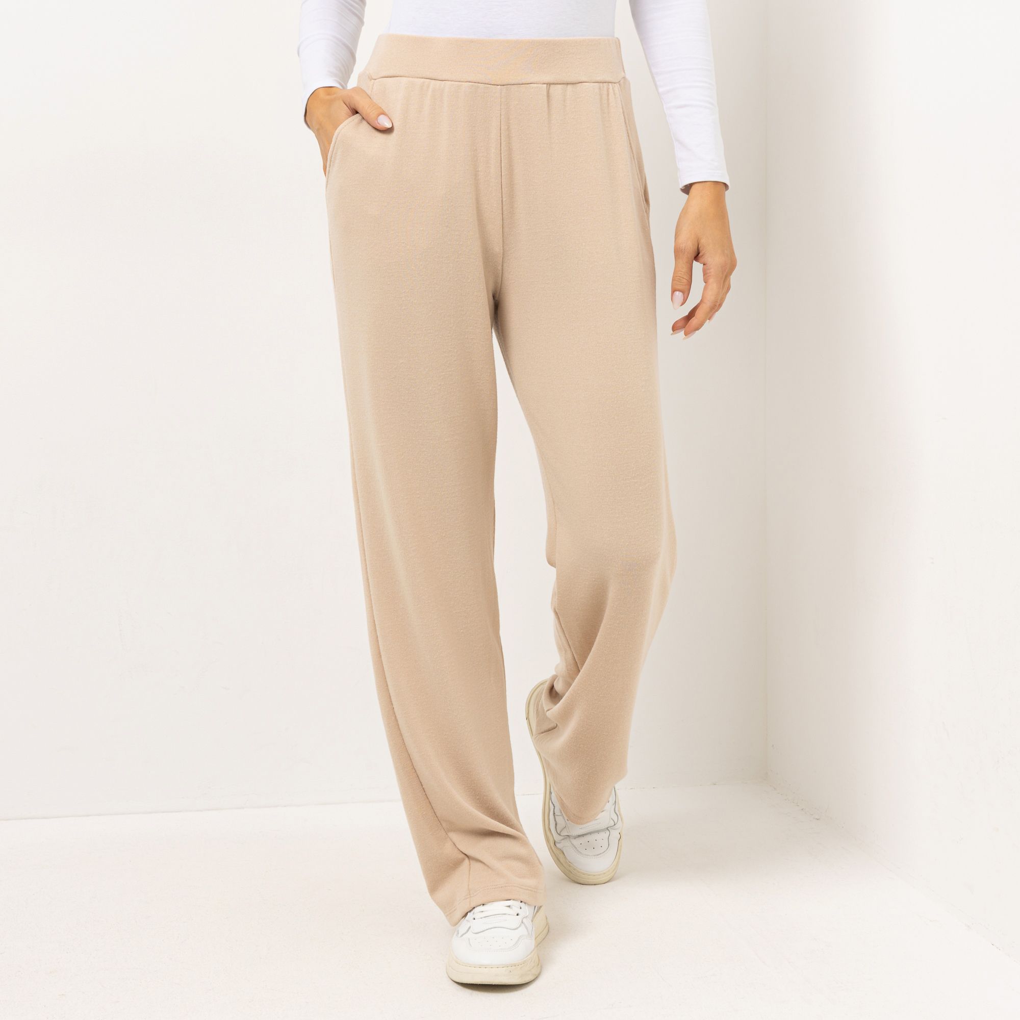 KIM & CO. Hose, Rundumdehnbund Soft Touch Jersey Eingrifftaschen gerader Beinverlauf