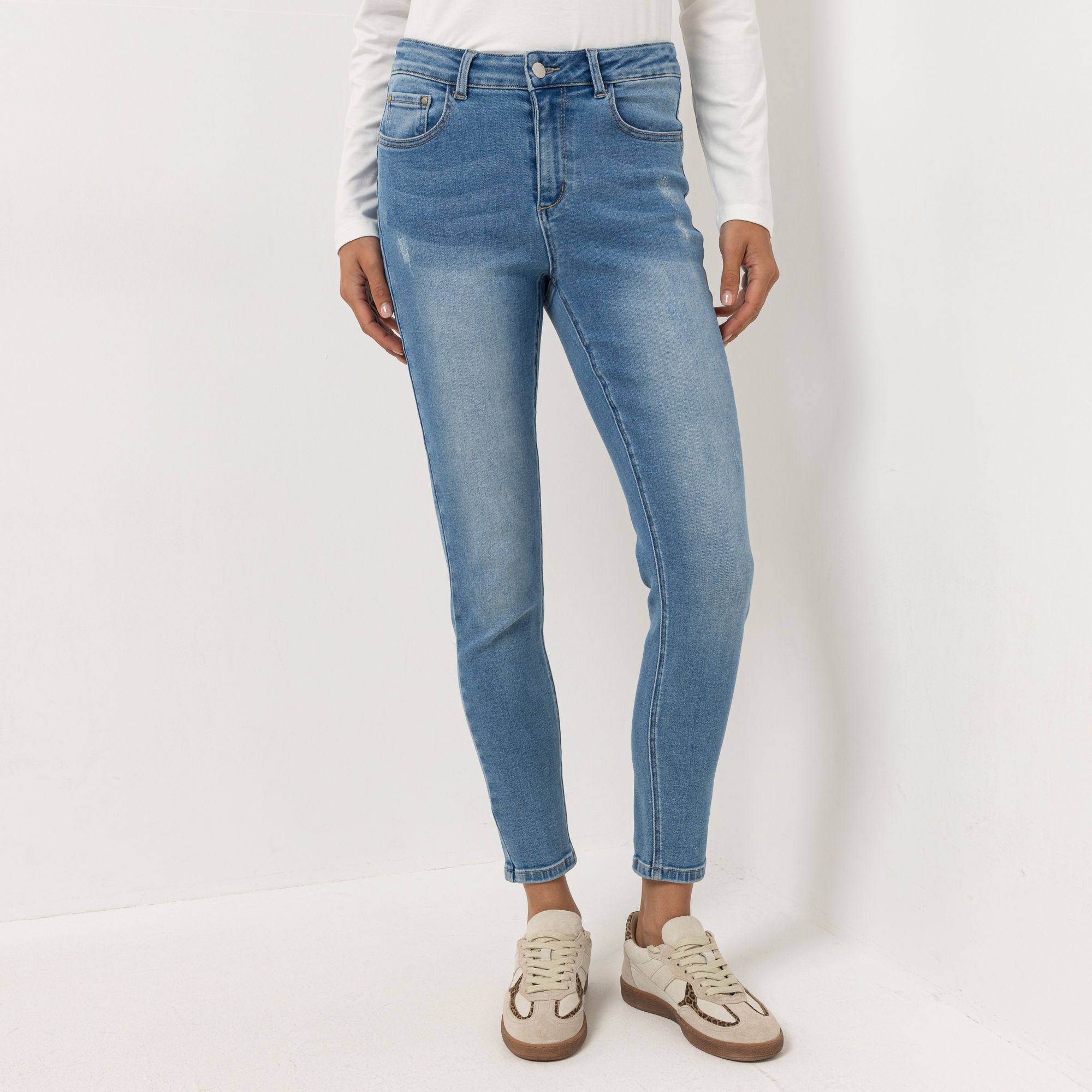 STEFFEN SCHRAUT Jeans, 5-Pocket-Style Used-Effekte knöchellang skinny fit