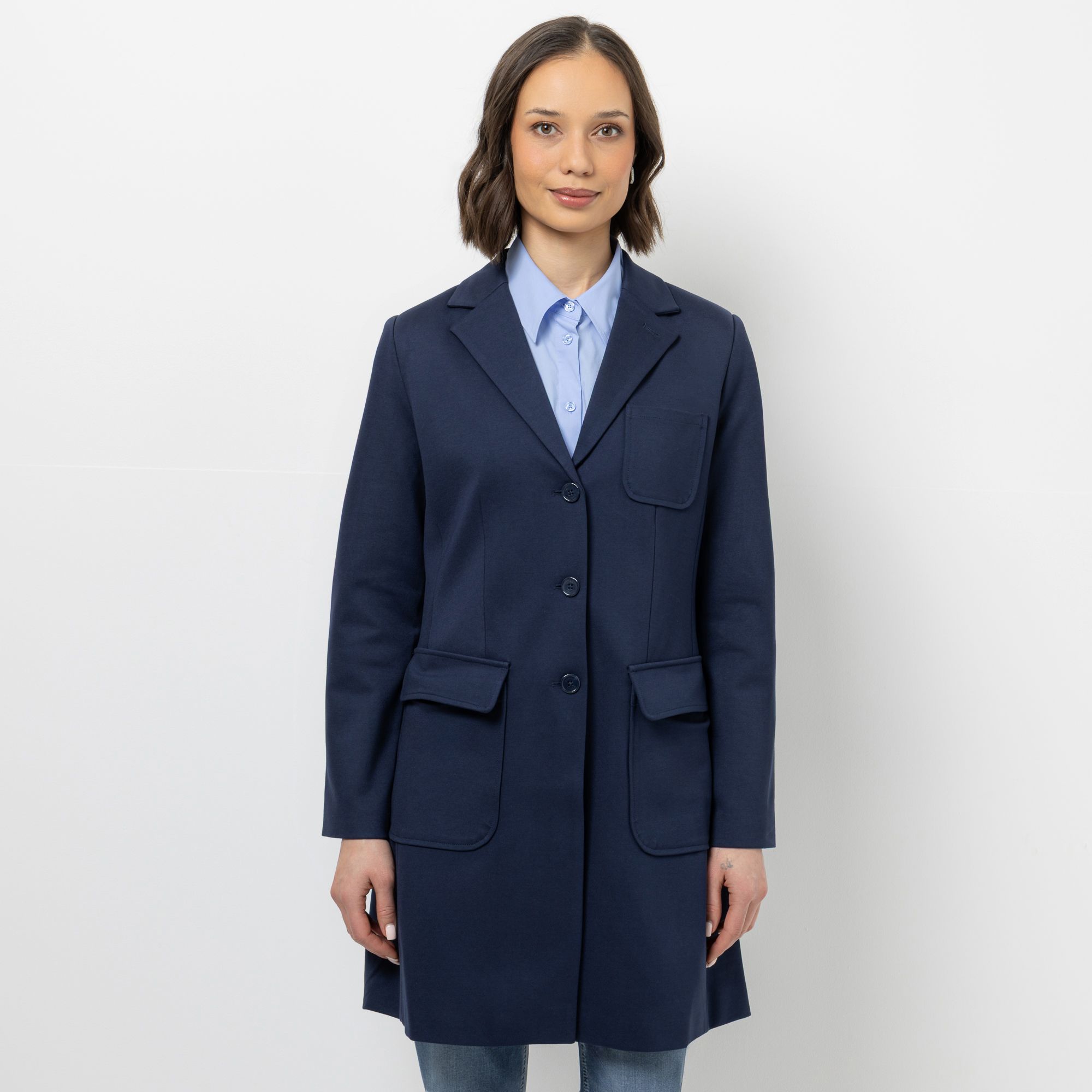 STEFFEN SCHRAUT Blazermantel Reverskragen bedrucktes Futter figurumspielend