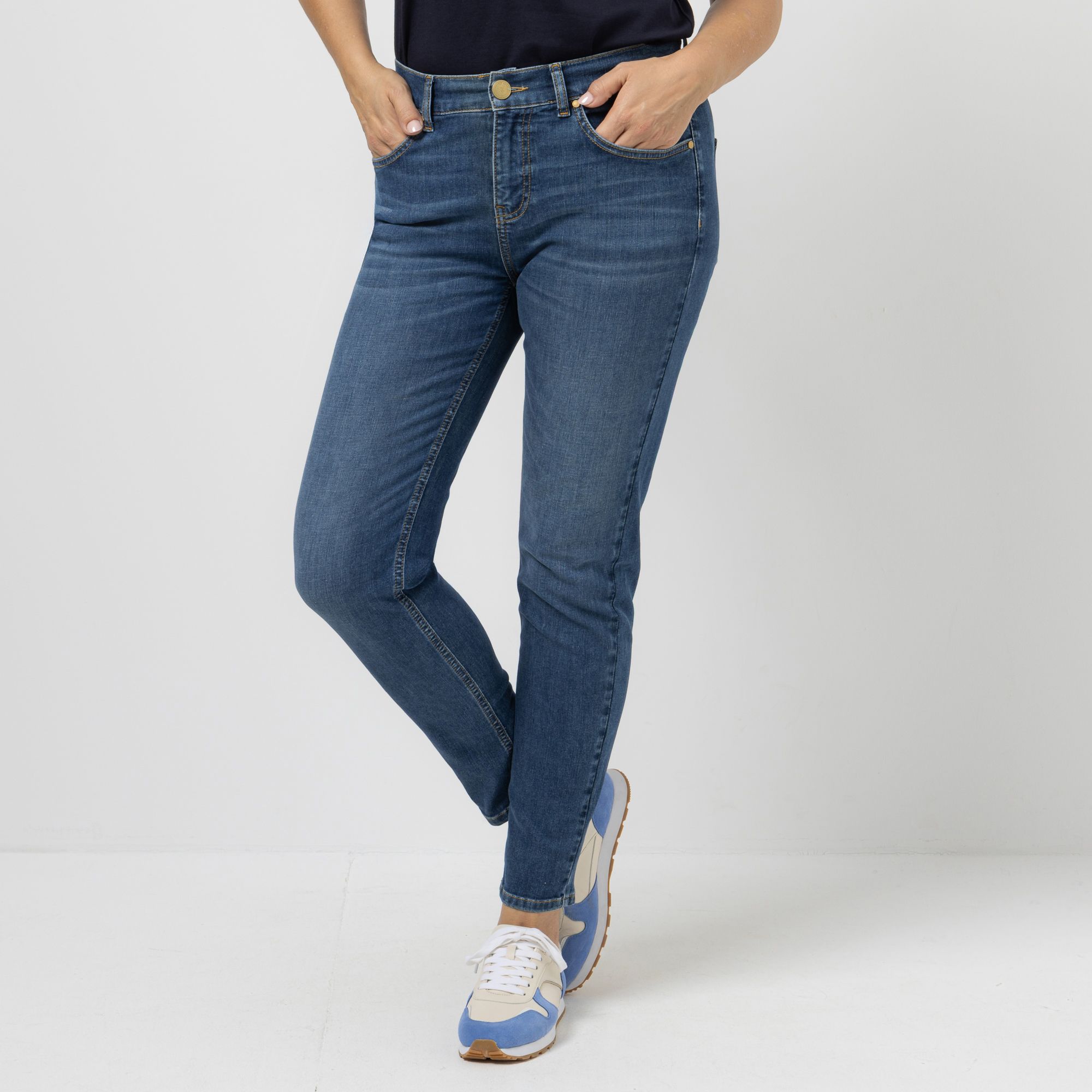 ANNA VON GRIESHEIM Jeanshose knöchellang 5-Pocket-Style schmales Bein