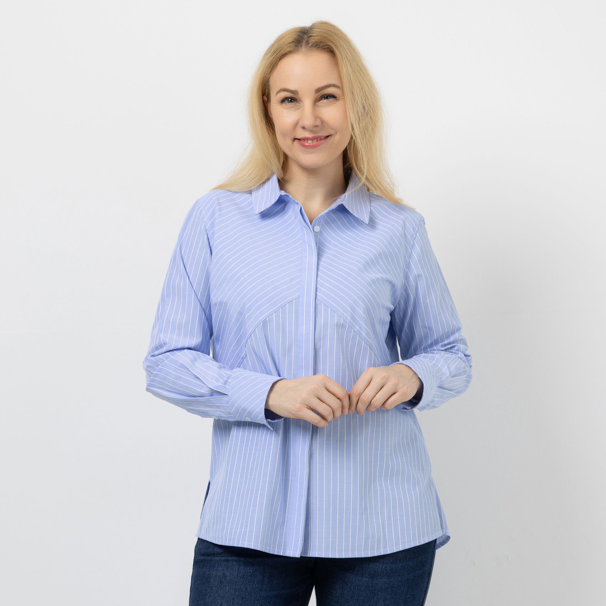 DAWID by Dawid Tomaszewski Bluse, Teilungsnähte Streifen leger weit