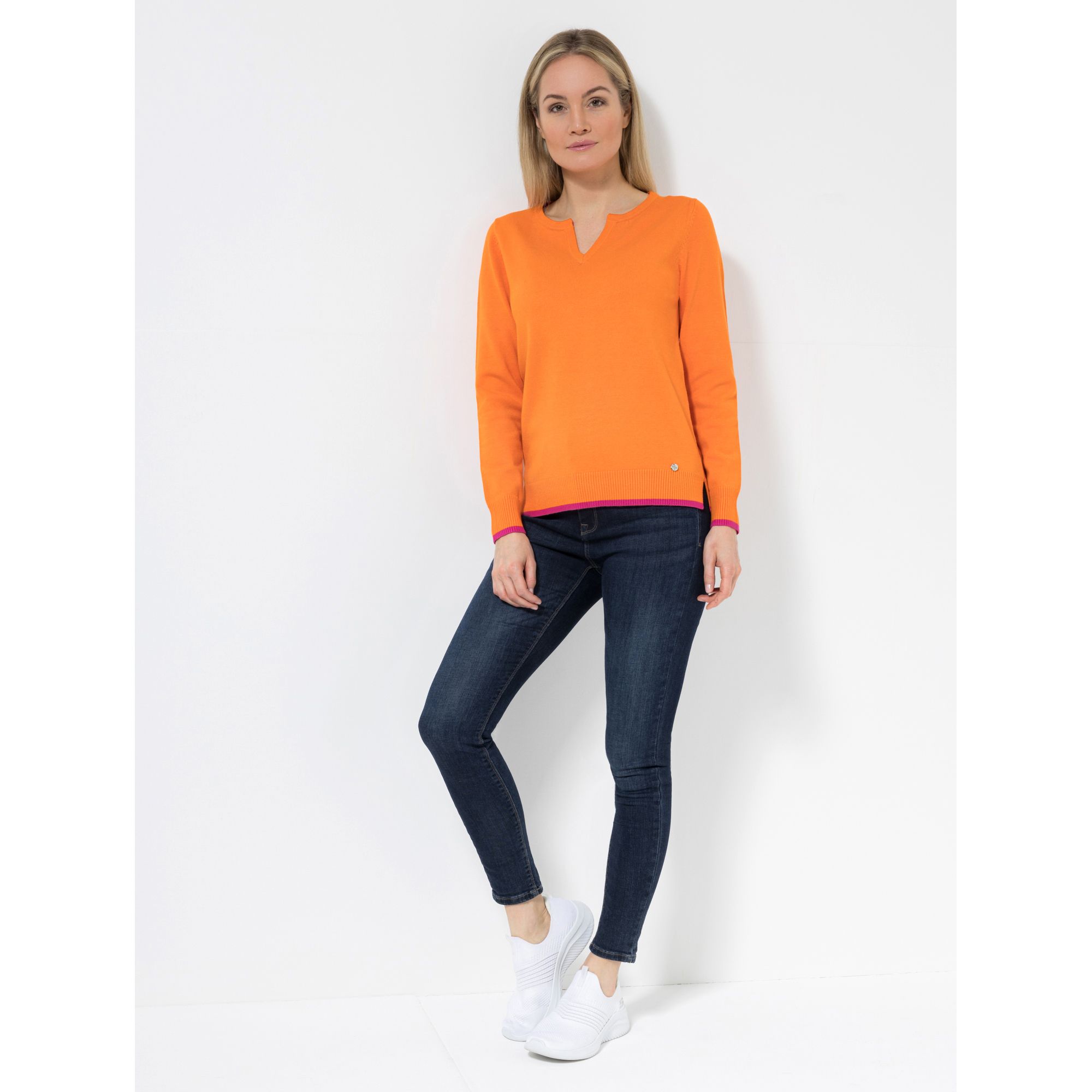 DAWID by Dawid Tomaszewski Pullover, 1/1 Arm V-Ausschnitt figurumspielend