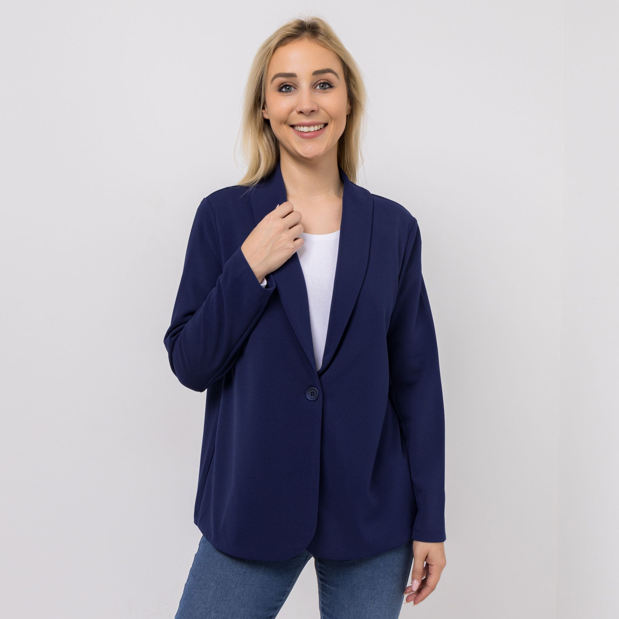 KIM & CO. Blazer, Langarm Ponti Crepe Jersey 1 Knopf Verschluss figurumspielend
