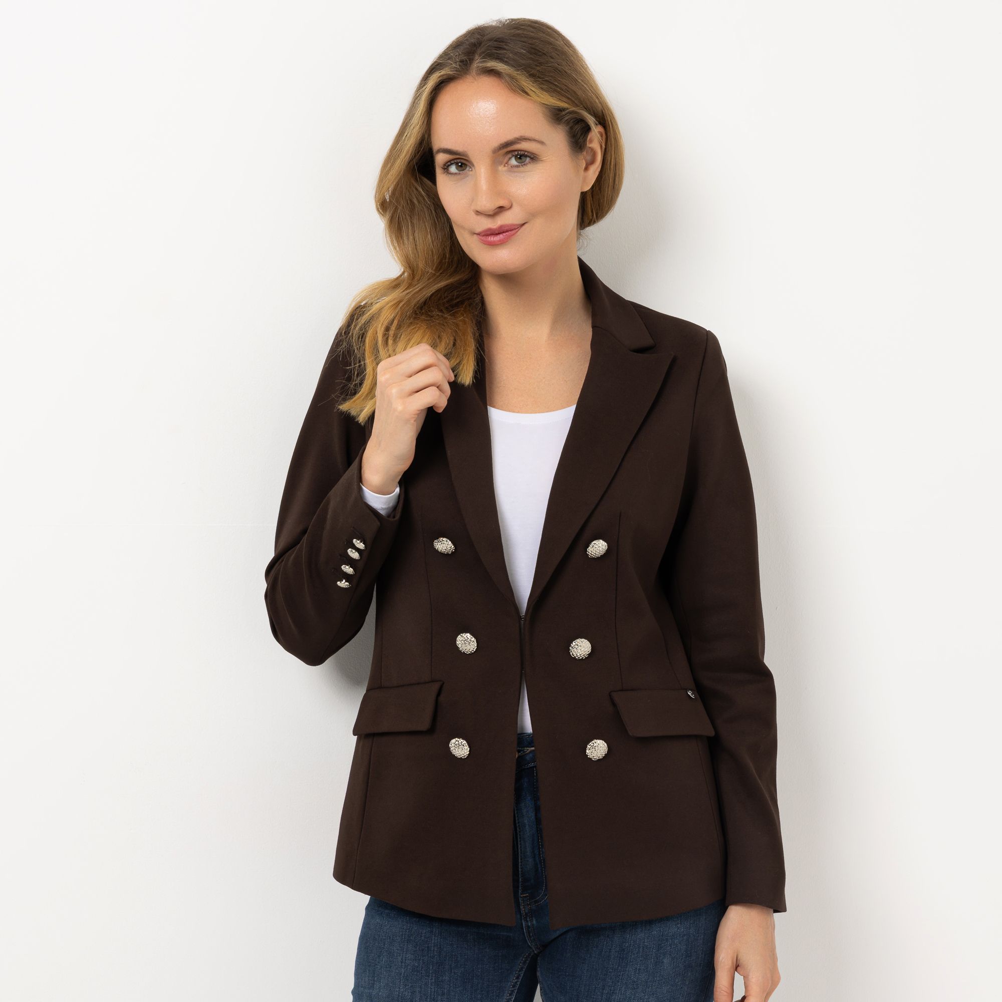 EVA LUTZ Blazer Reverskragen Pattentaschen figurbetont