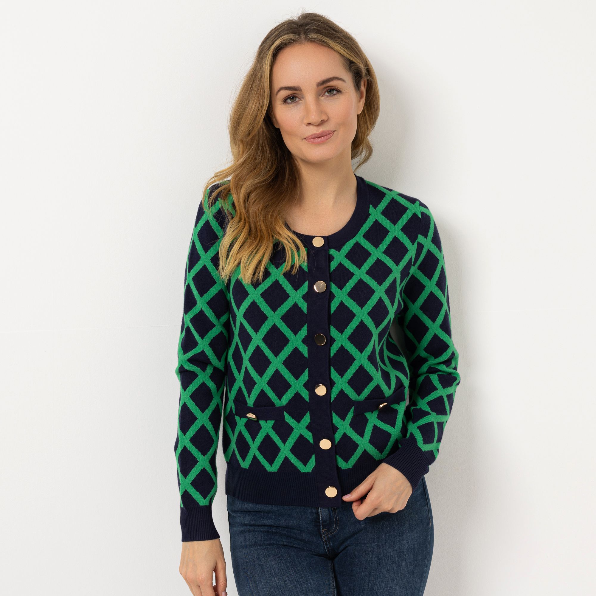 ANNI FOR FRIENDS Cardigan Jacquard-Strick Knopfleiste figurumspielend
