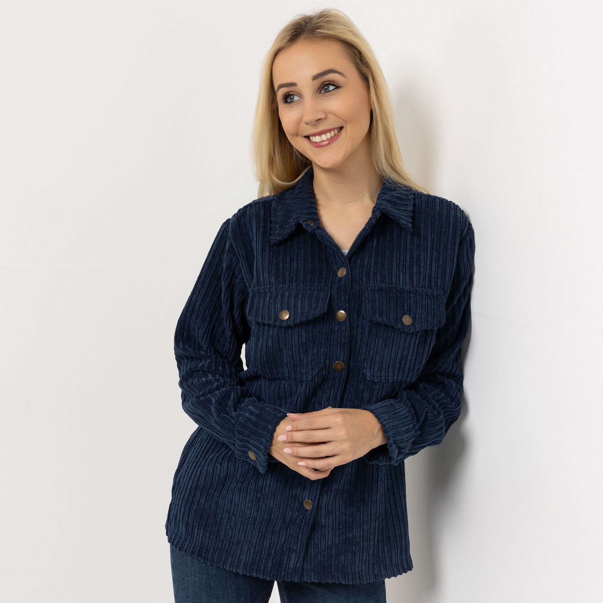 DINE 'N' DANCE Hemdjacke, 1/1-Arm Kragen Druckknöpfe leger weit