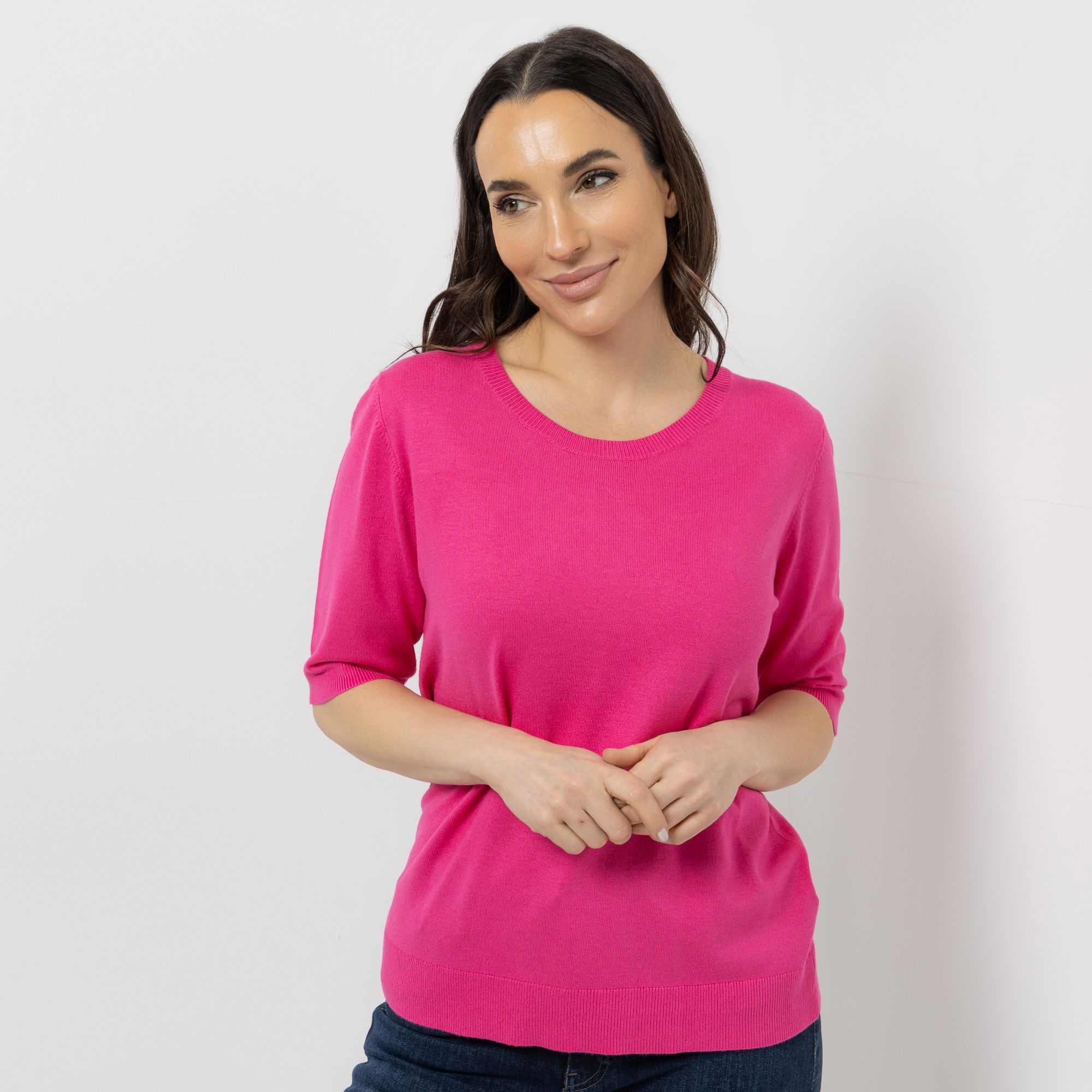 ANNA VON GRIESHEIM Pullover langer 1/2-Arm Rundhalsausschnitt figurumspielend