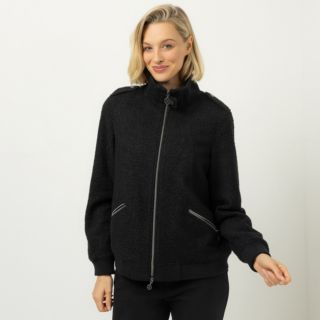 DAWID by Dawid Tomaszewski Jacke, Bouclé-Look Schulter-Riegel figurumspielend