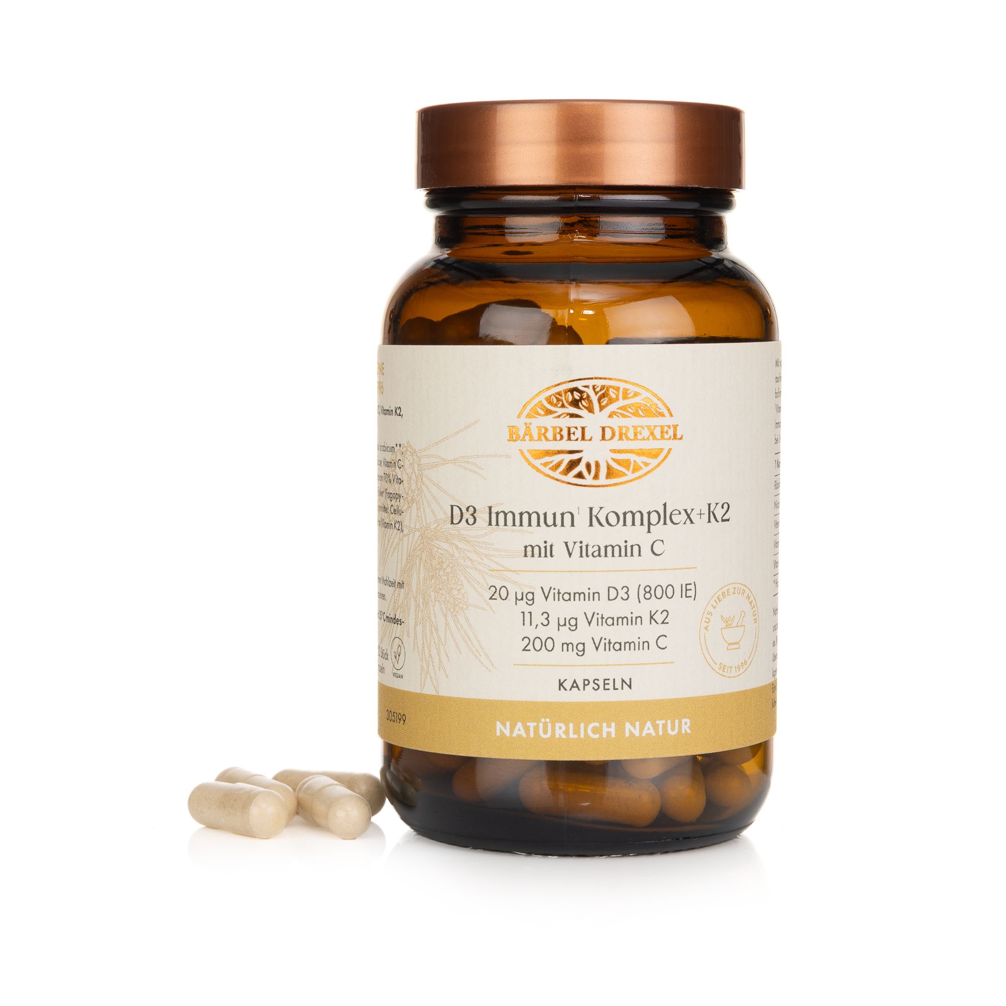 BÄRBEL DREXEL D3 Immun Komplex +K2 mit Vitamin C 120 Kapseln für 120 Tage
