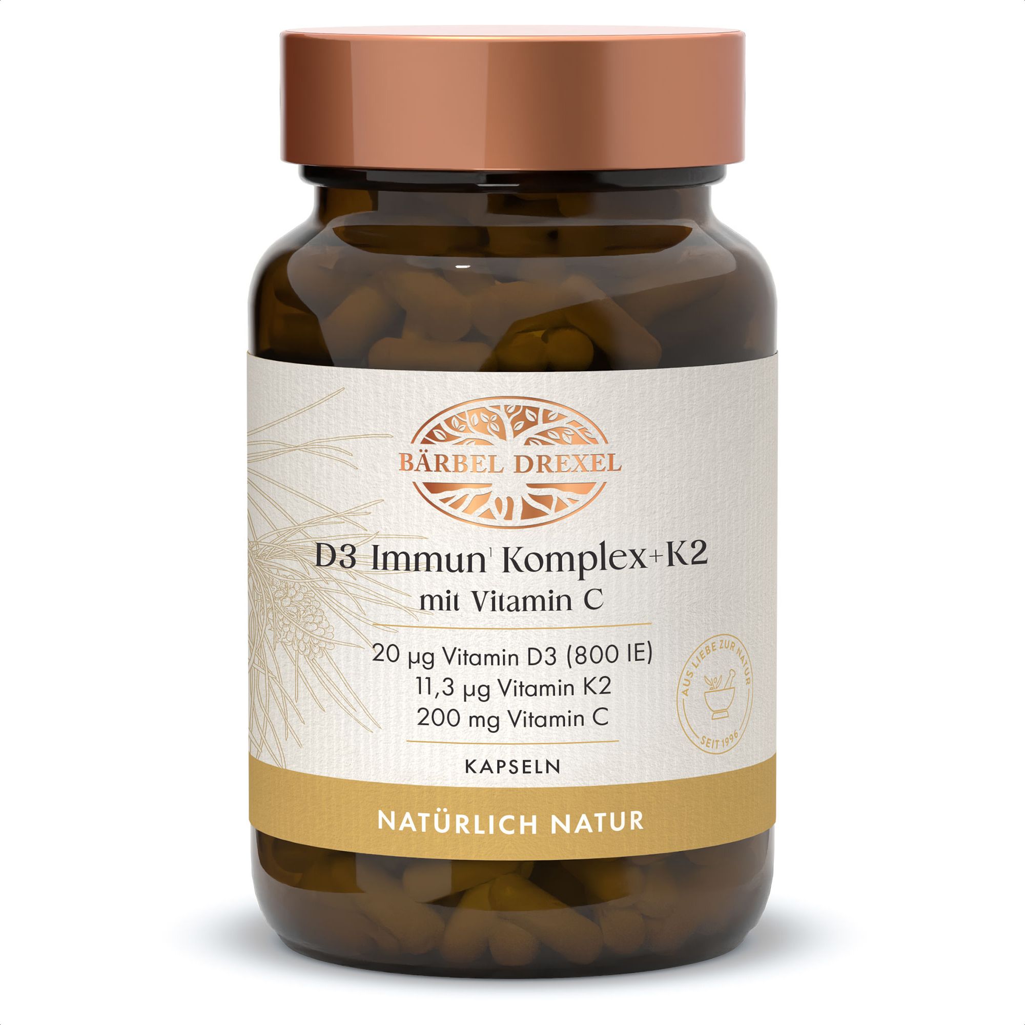 BÄRBEL DREXEL D3 Immun Komplex +K2 mit Vitamin C 30 Kapseln 30 Tage