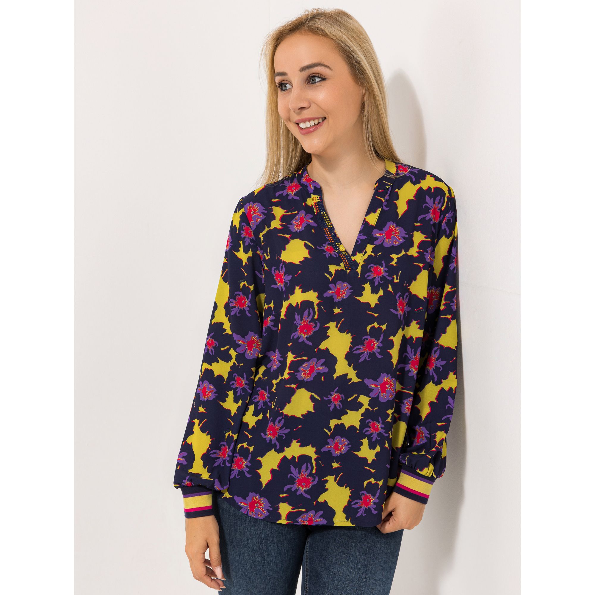 DAWID by Dawid Tomaszewski Bluse, 1/1 Arm Strickbündchen leger weit