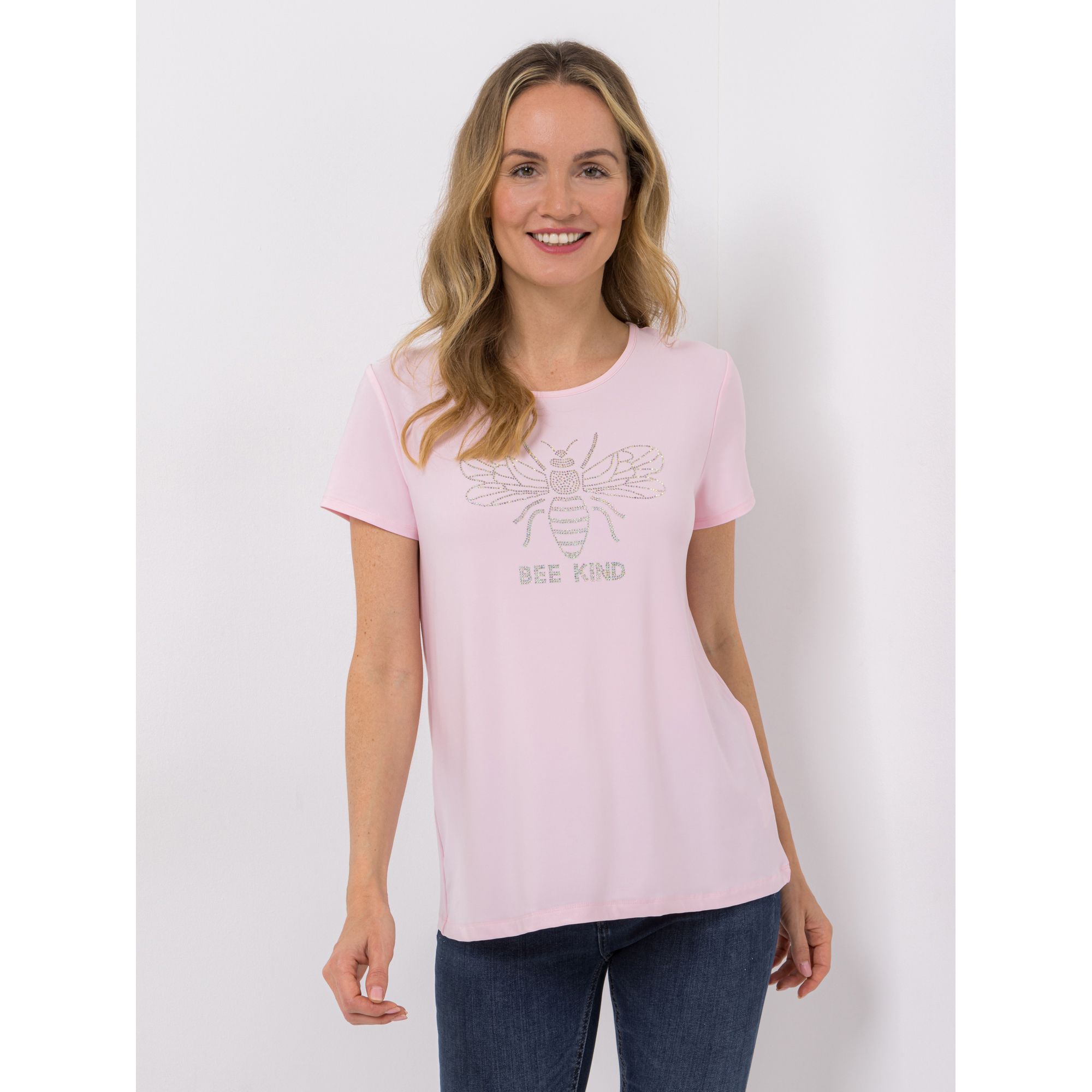 KIM & CO. Shirt, 1/2-Arm Brazil Knit Jersey Strass-Applikation figurumspielend