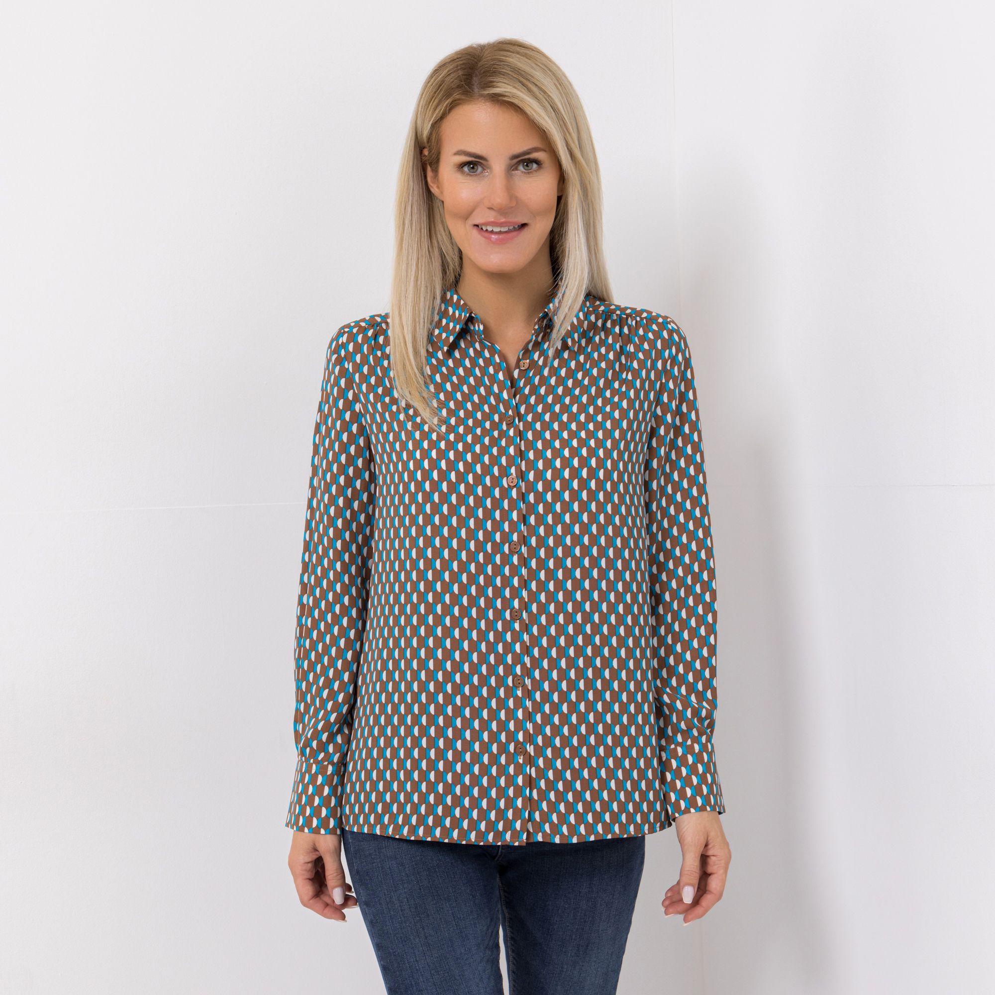 EVA LUTZ Bluse Lotte Knopfleiste Manschetten leger weit